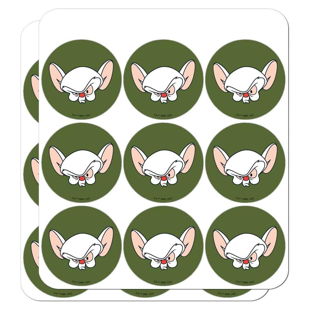Stickers Pinky y el Cerebro - 18 Stickers Mate Reposicionables