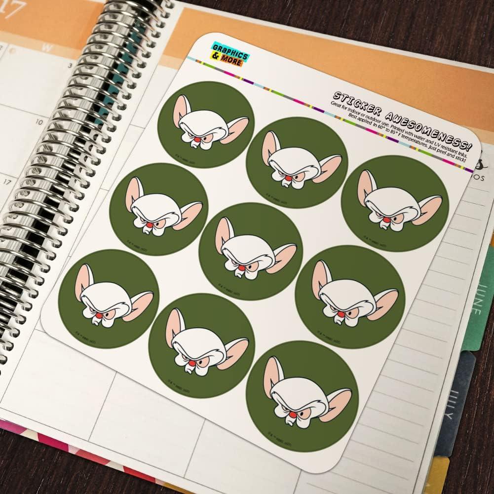 Stickers Pinky y el Cerebro - 18 Stickers Mate Reposicionables