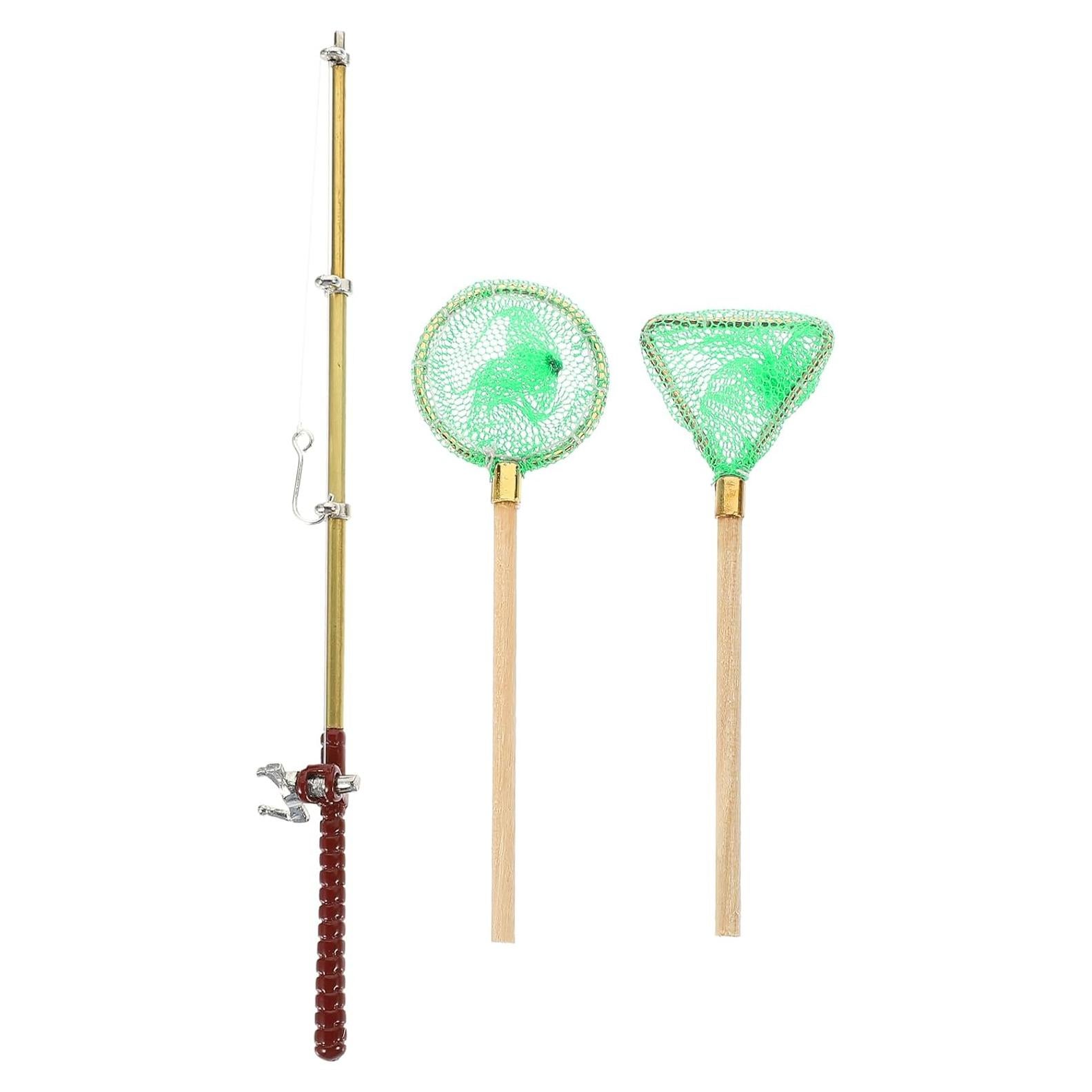 Juego de Caña de Pesca Miniatura y Red Toddmomy Azul-Cielo