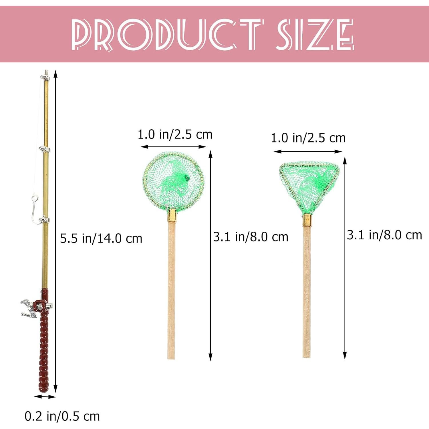 Juego de Caña de Pesca Miniatura y Red Toddmomy Azul-Cielo