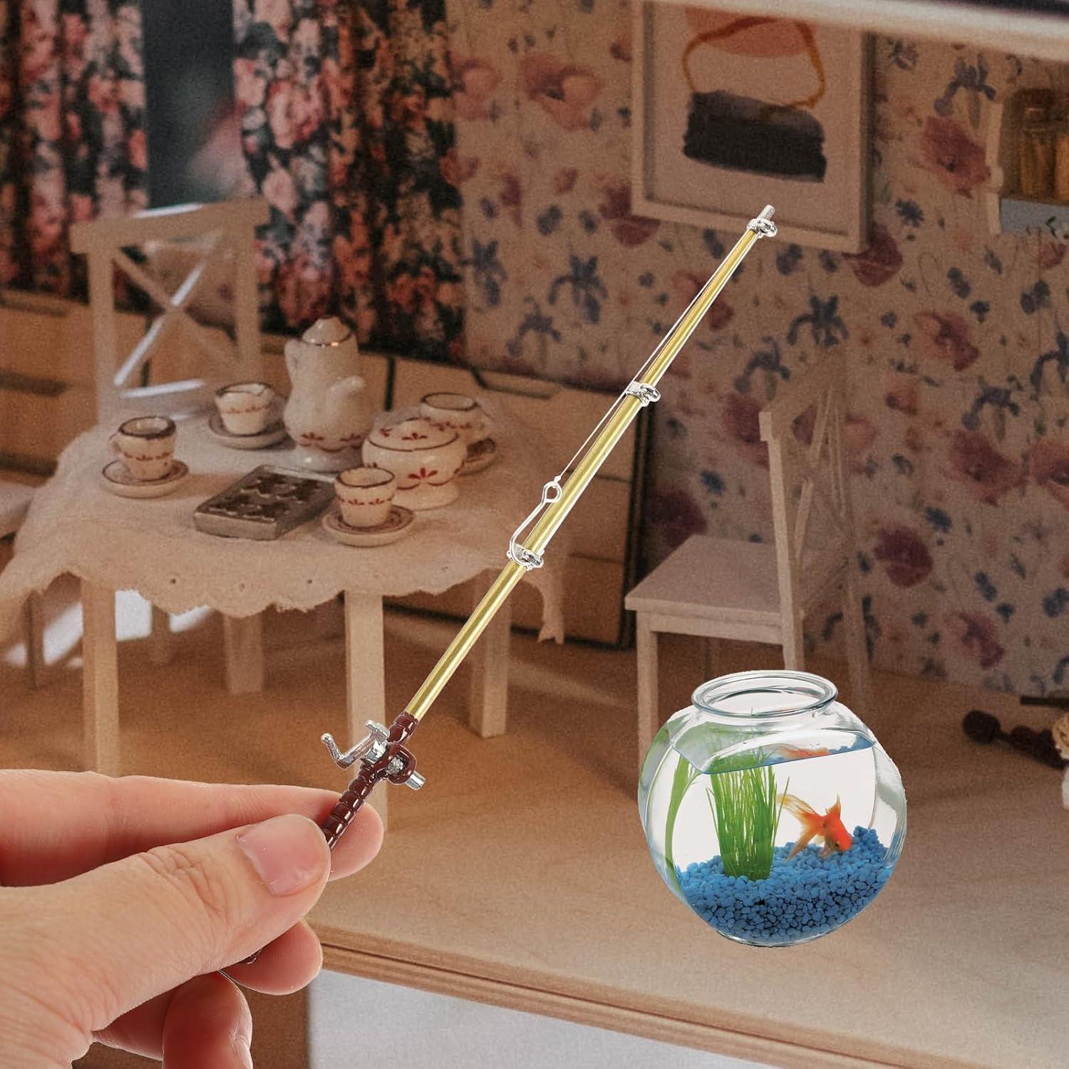 Juego de Caña de Pesca Miniatura y Red Toddmomy Azul-Cielo