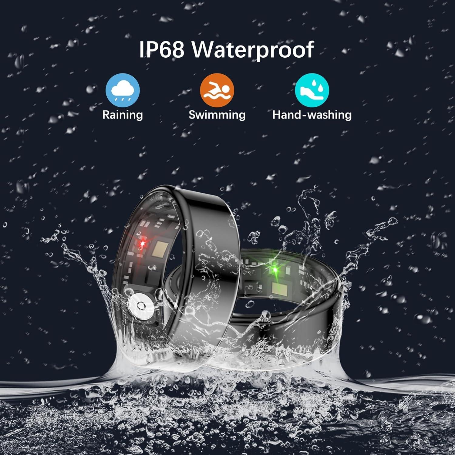 Anillo Inteligente FKGZJF Negro 6# - Salud y Fitness, IP68