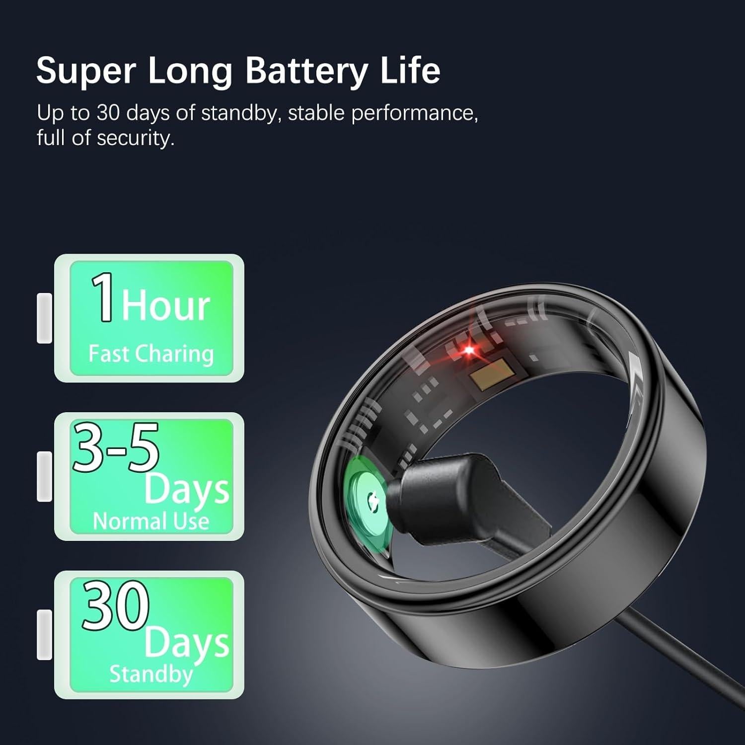 Anillo Inteligente FKGZJF Negro 6# - Salud y Fitness, IP68