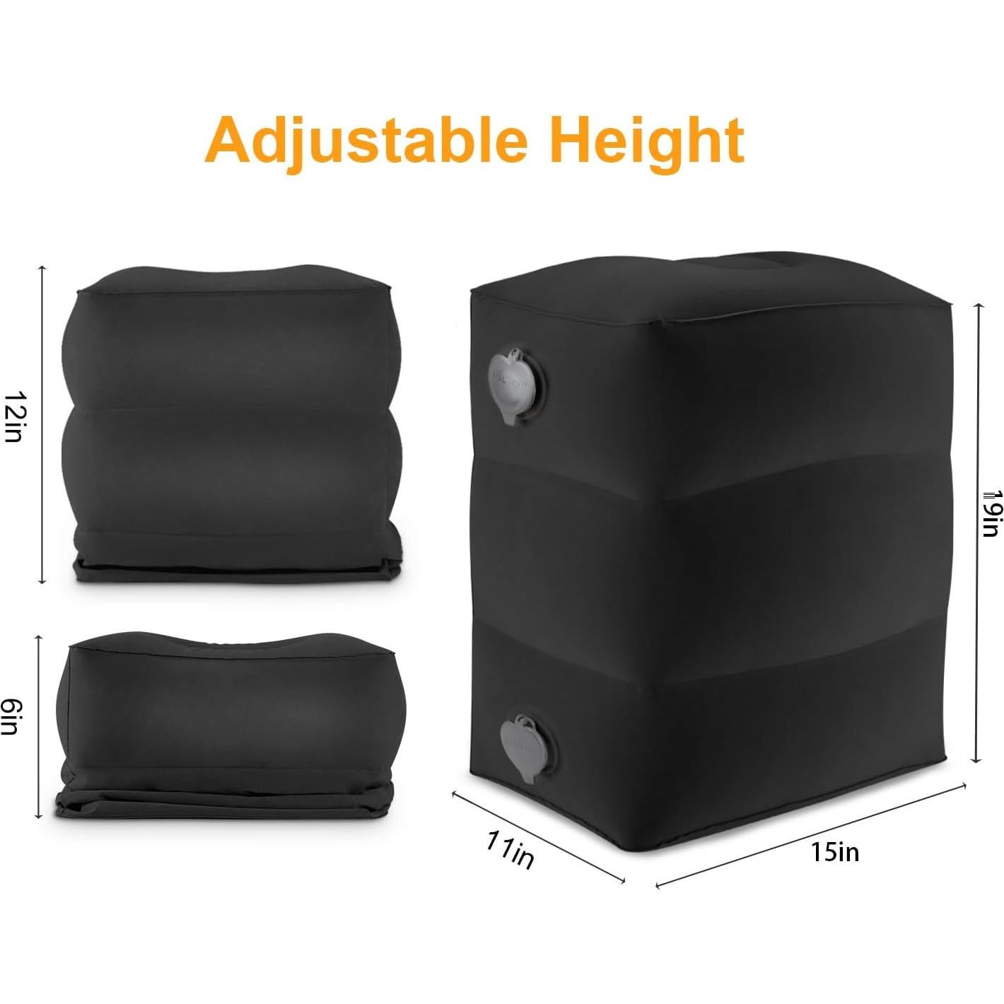 Almohada Inflable de Descanso para Pies Maliton - Negro, 1 Paquete