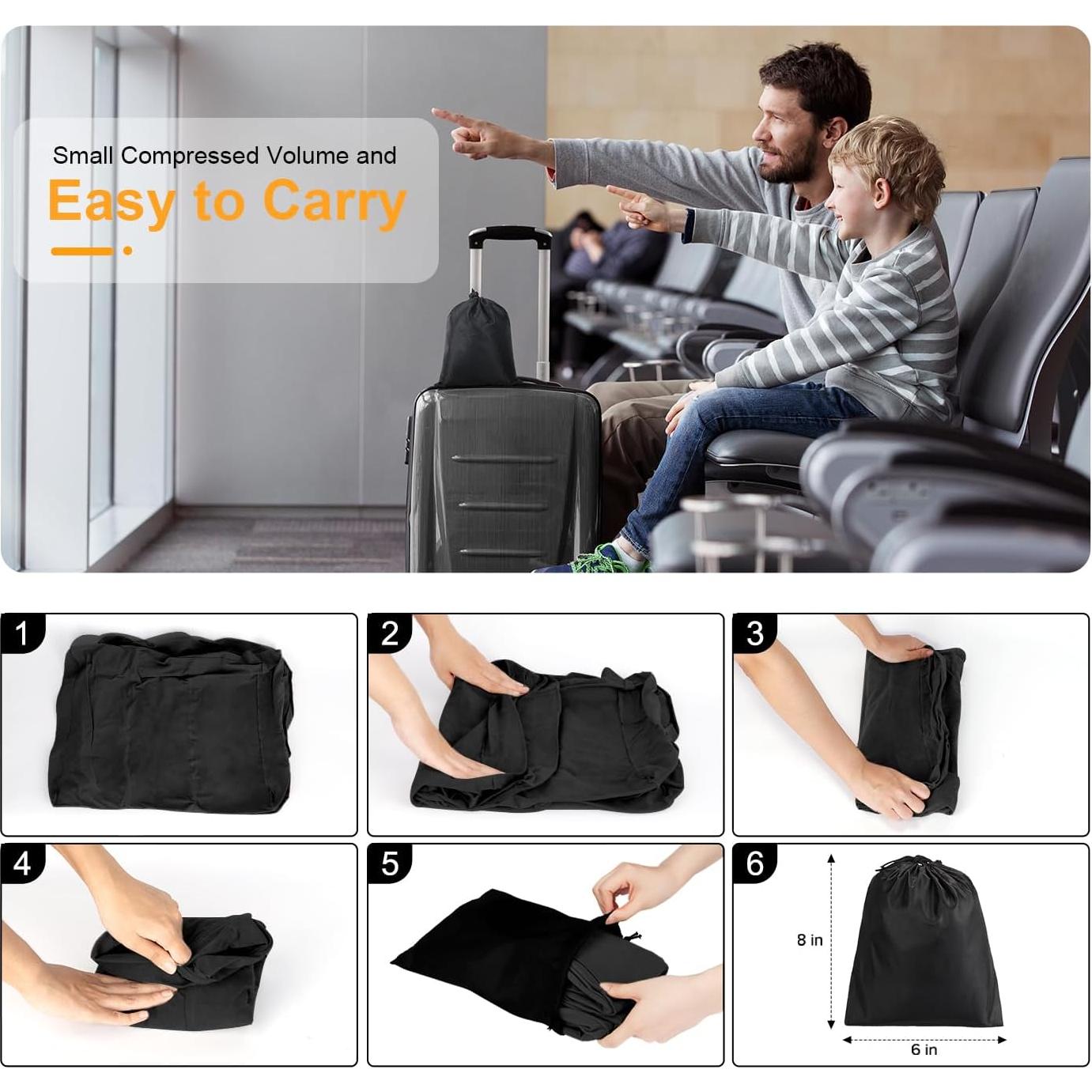 Almohada Inflable de Descanso para Pies Maliton - Negro, 1 Paquete