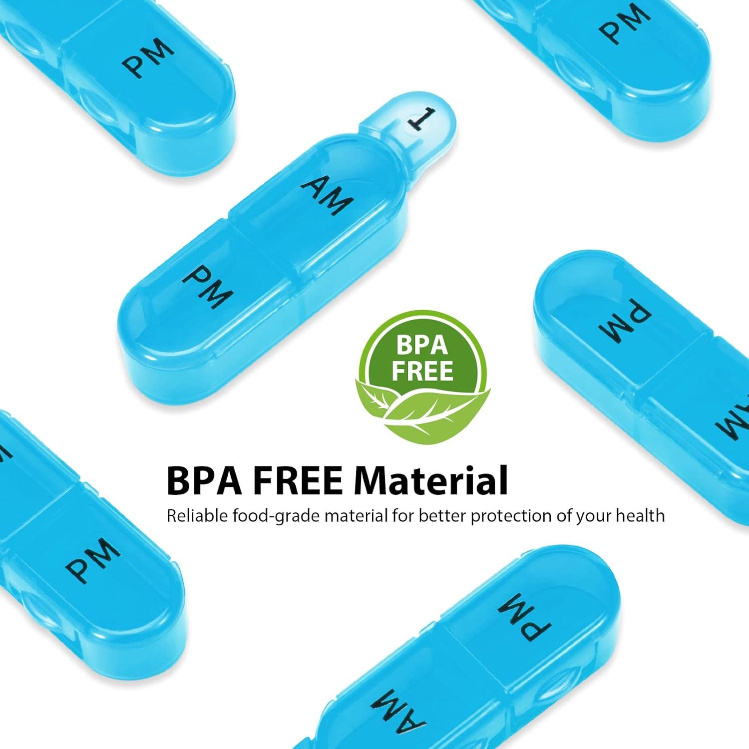 Organizador de Pastillas Mensual Daviky 30 Días AM PM Azul