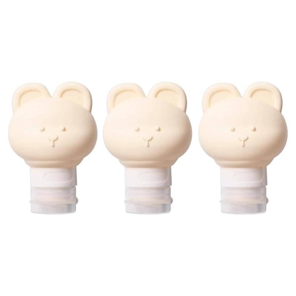 Conjunto de Botellas de Viaje SIFRTOA 3 Pack 80ML Silicona Beige