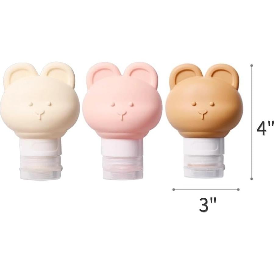 Conjunto de Botellas de Viaje SIFRTOA 3 Pack 80ML Silicona Beige