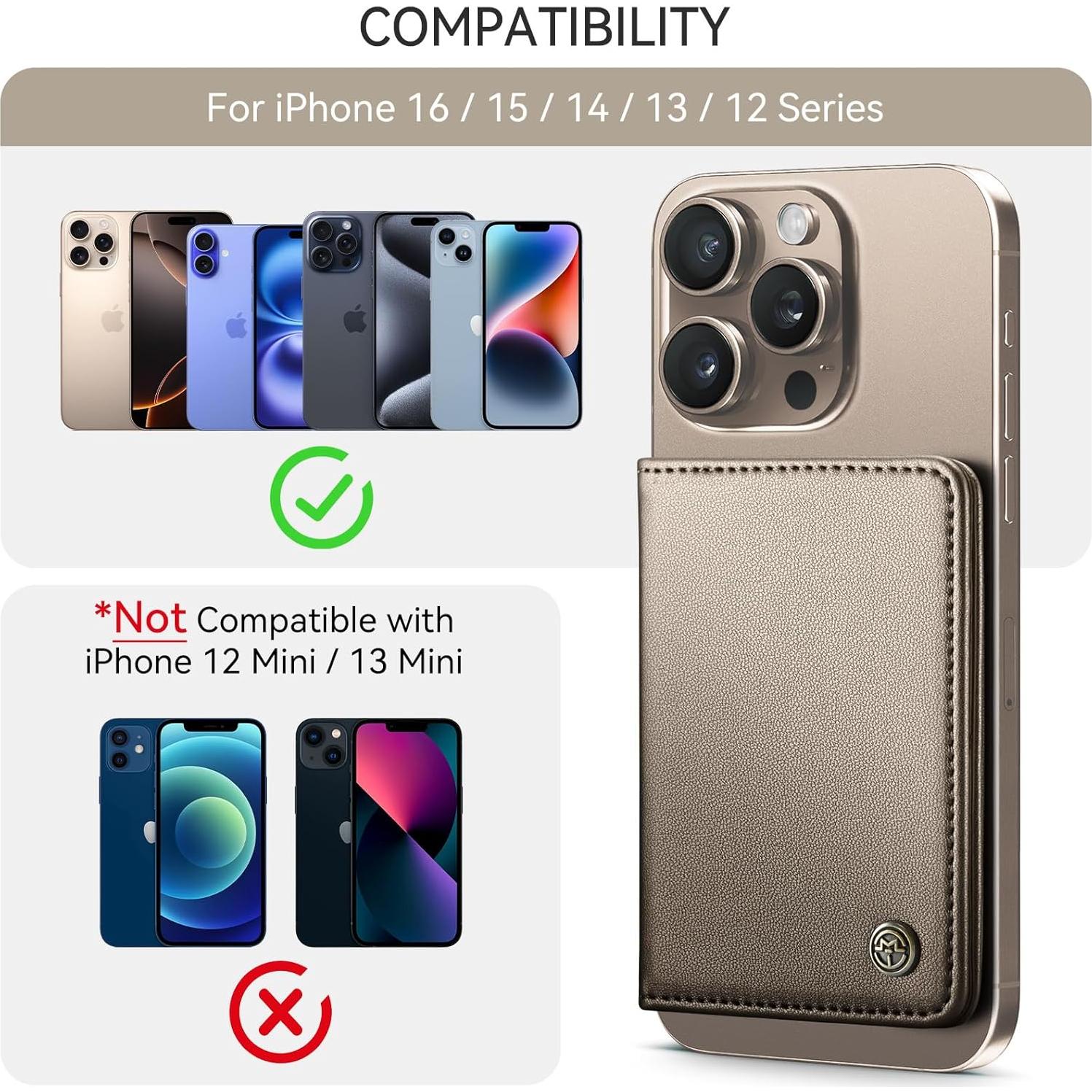 Cartera Magnética Defencase para iPhone 16/15/14/13/12, Titanio