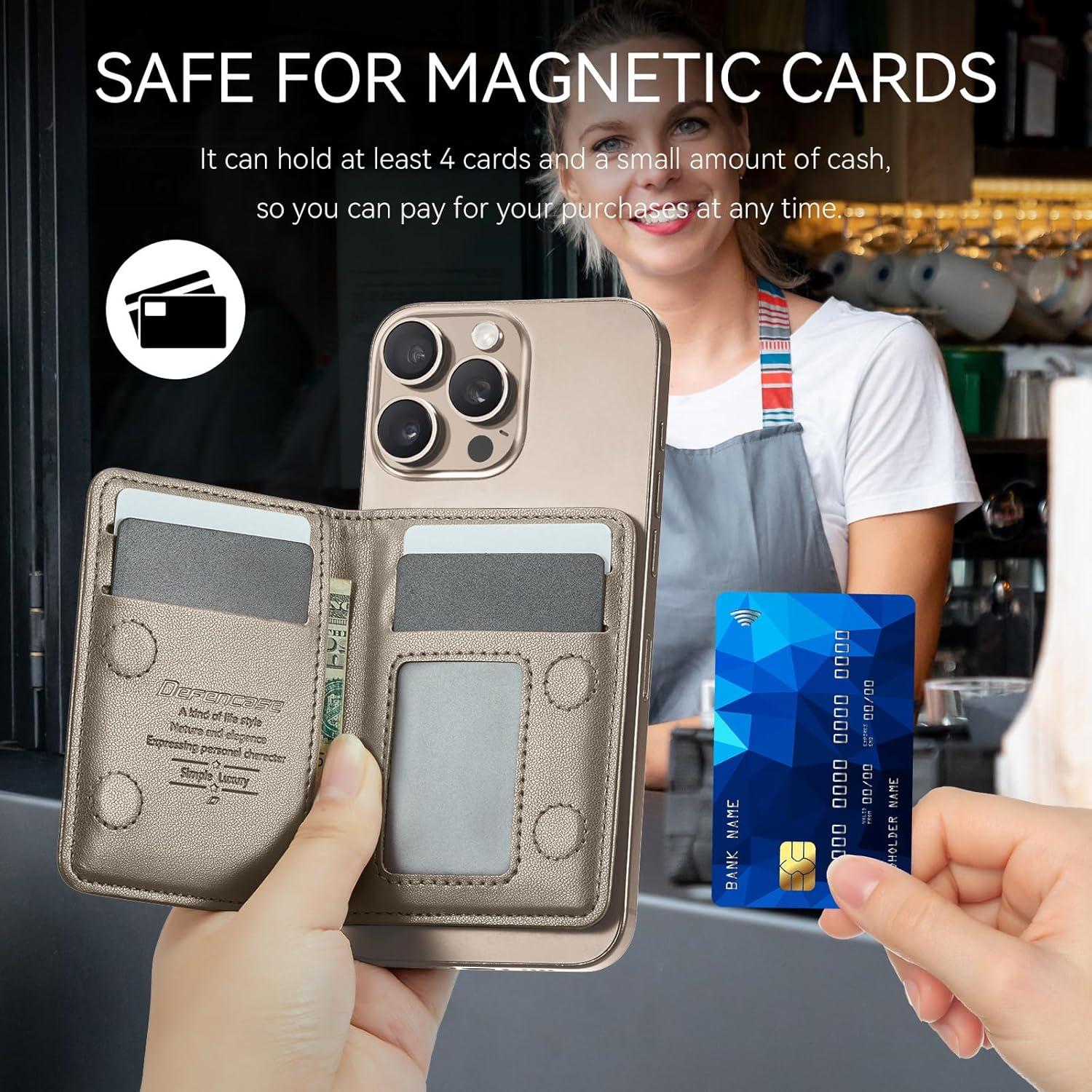 Cartera Magnética Defencase para iPhone 16/15/14/13/12, Titanio