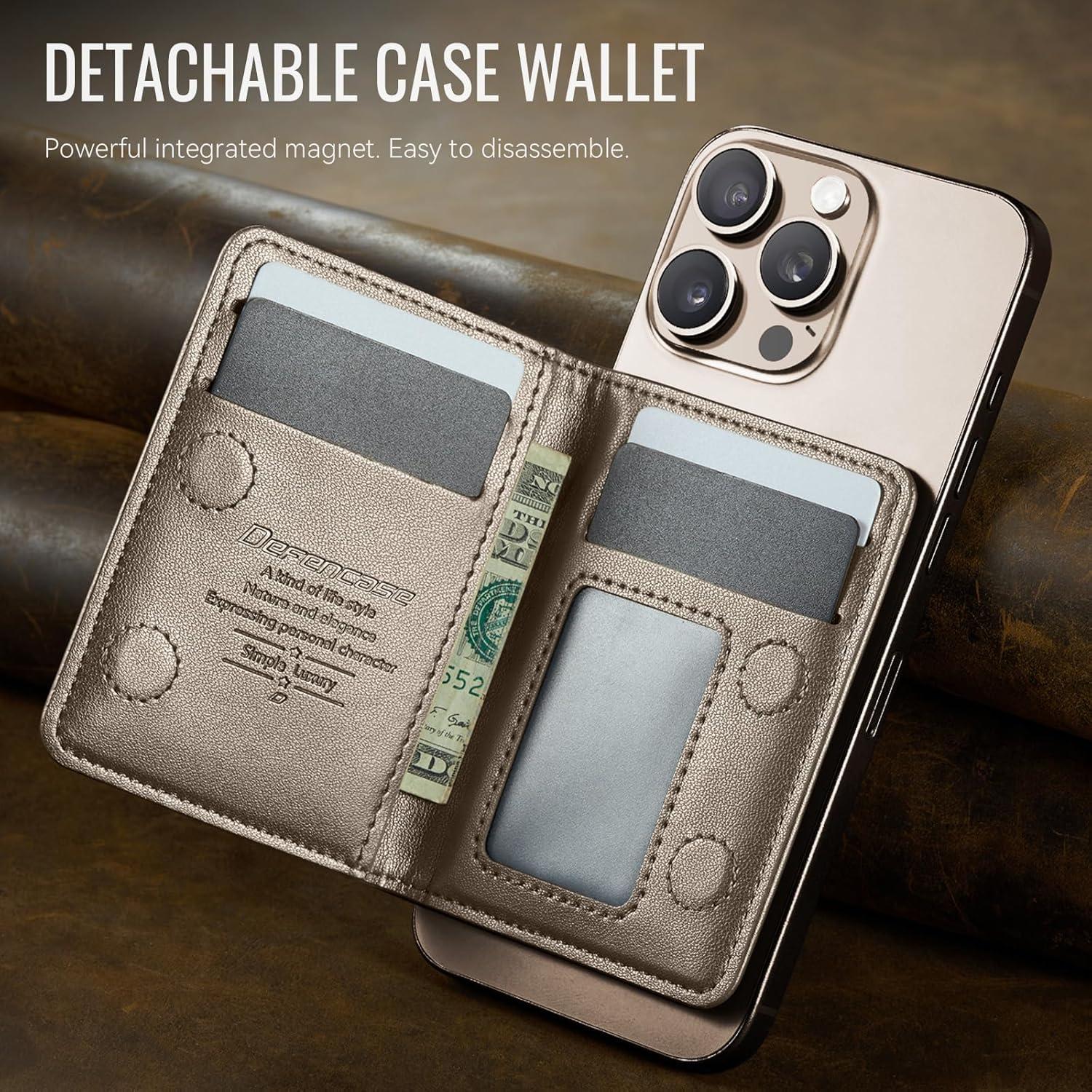 Cartera Magnética Defencase para iPhone 16/15/14/13/12, Titanio