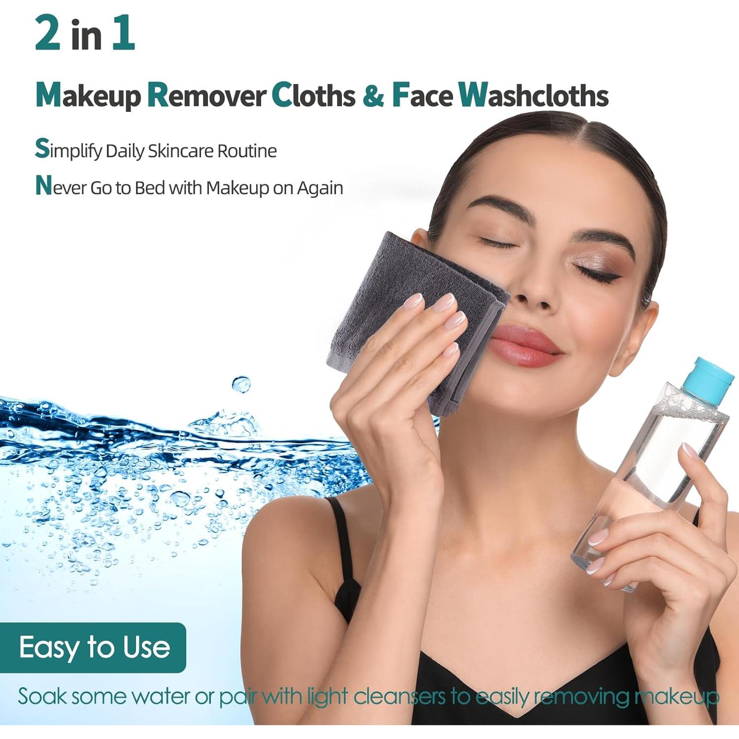 Toallas de cara reutilizables Jeffsun 33x33 cm 6 paquetes gris