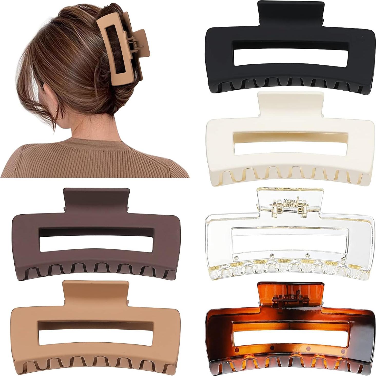 Pinzas de Pelo Grande 10 cm 6 Pcs Antideslizantes Sisiaipu