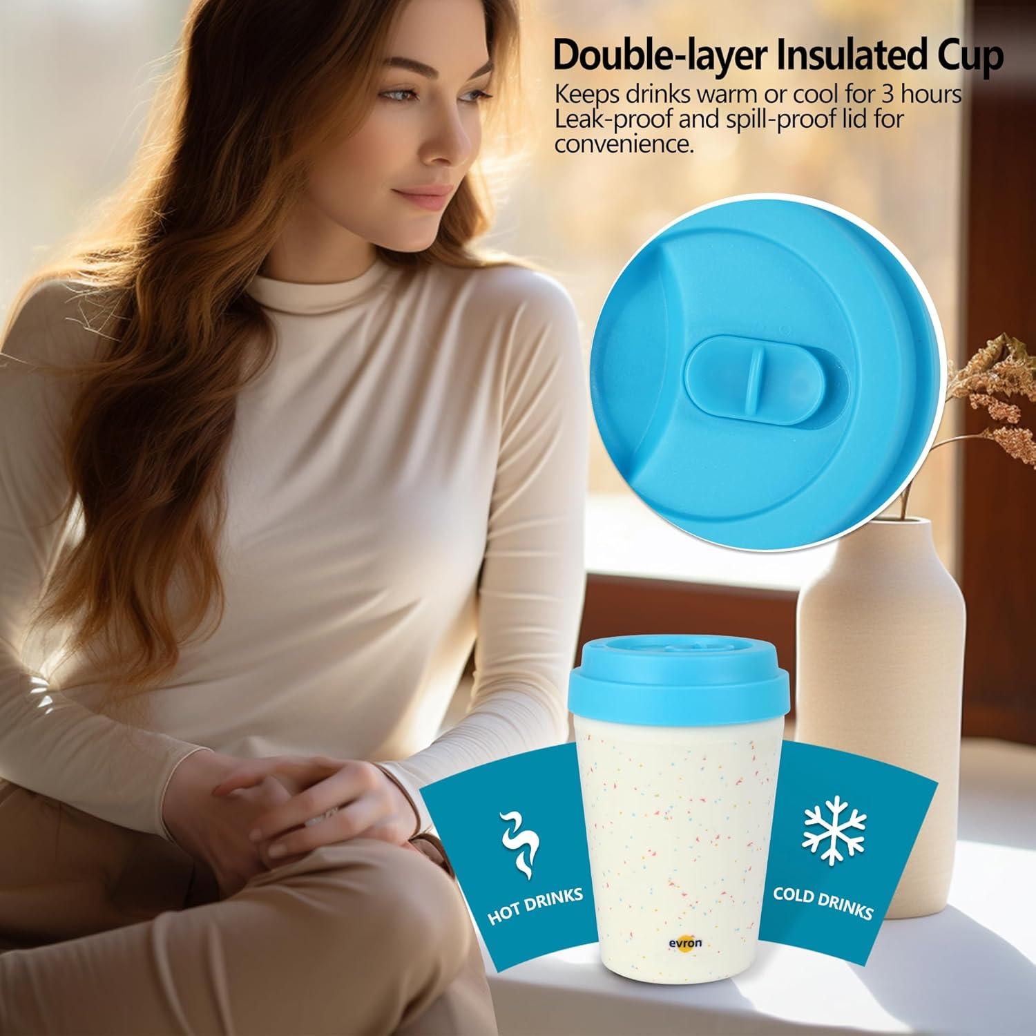 Taza de Viaje Evron Aislada Doble Pared 4 Pack 300ml