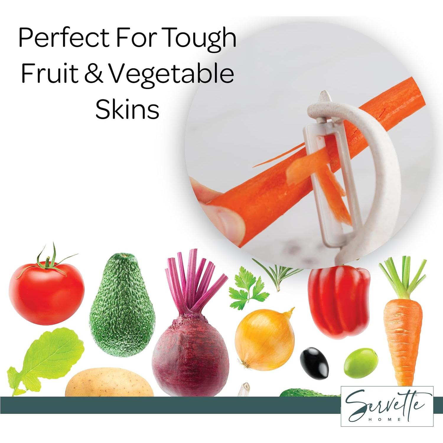 Peladores de Frutas y Verduras Servette Home - Cuchillas Cerámica y Acero Inoxidable