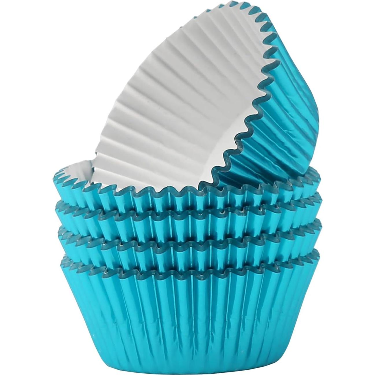 Forros de Cupcake Mombake Aqua Azul 100 Unidades Estándar