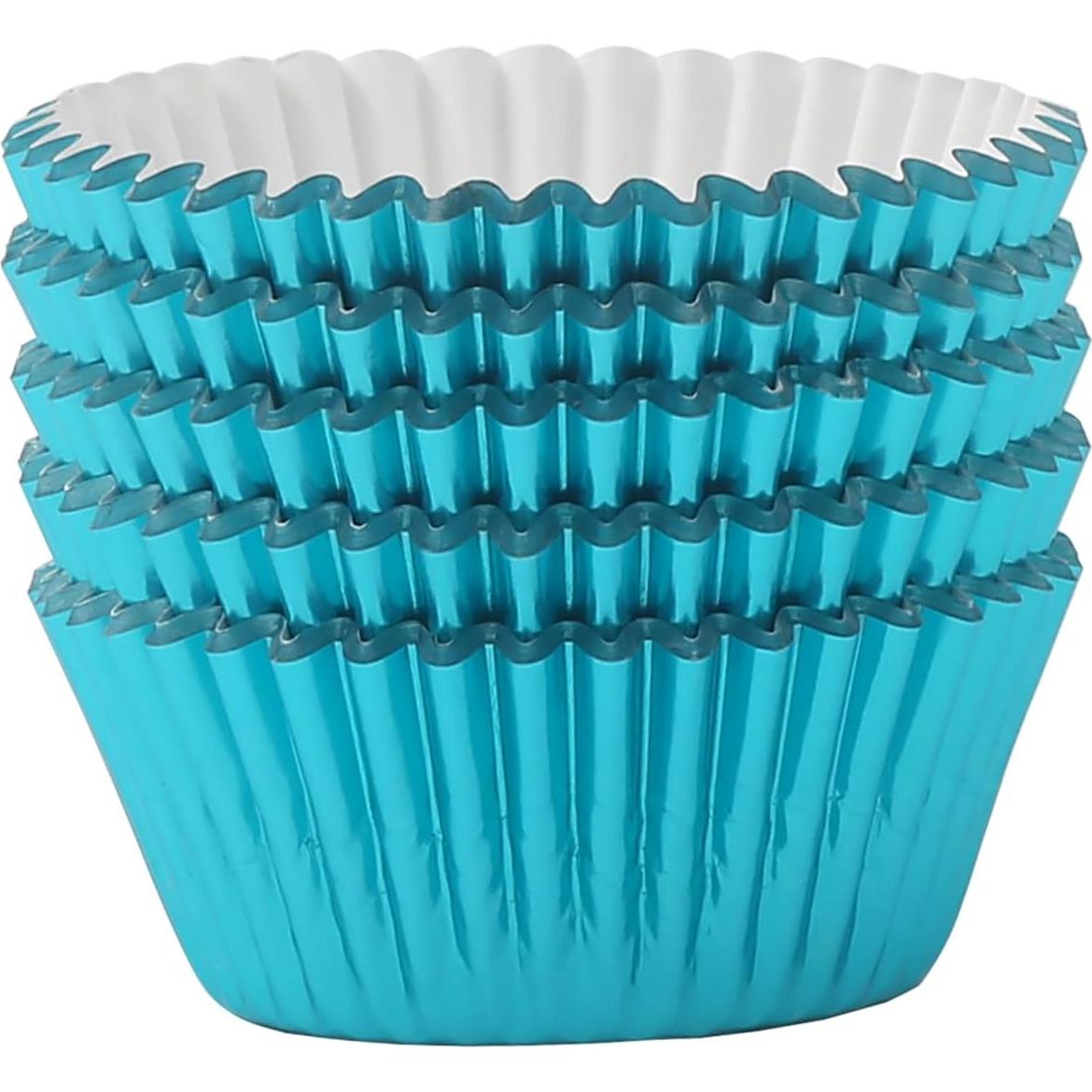 Forros de Cupcake Mombake Aqua Azul 100 Unidades Estándar