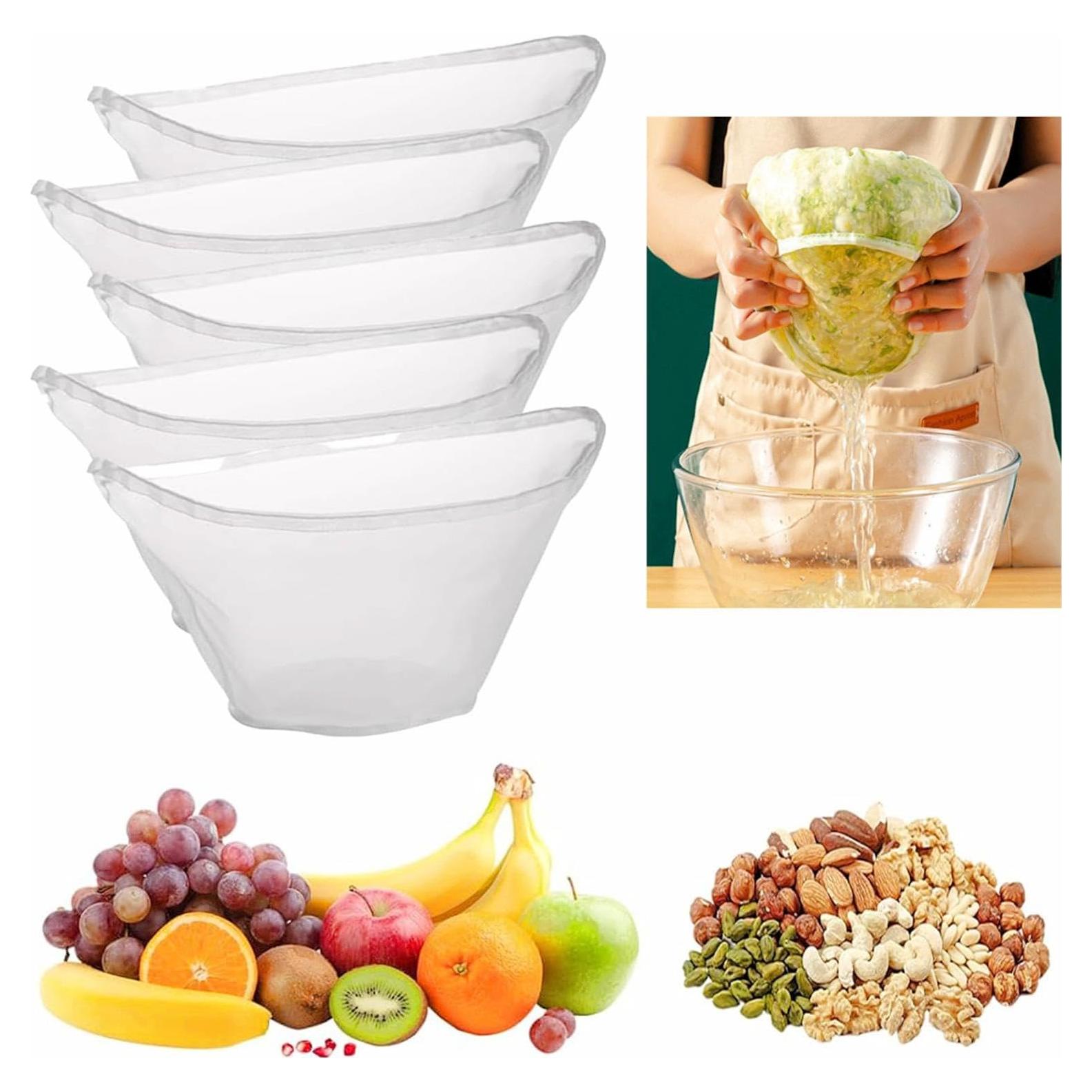 5PCS Bolsas de Tela de Queso RQAMRCU Reutilizables Nylon