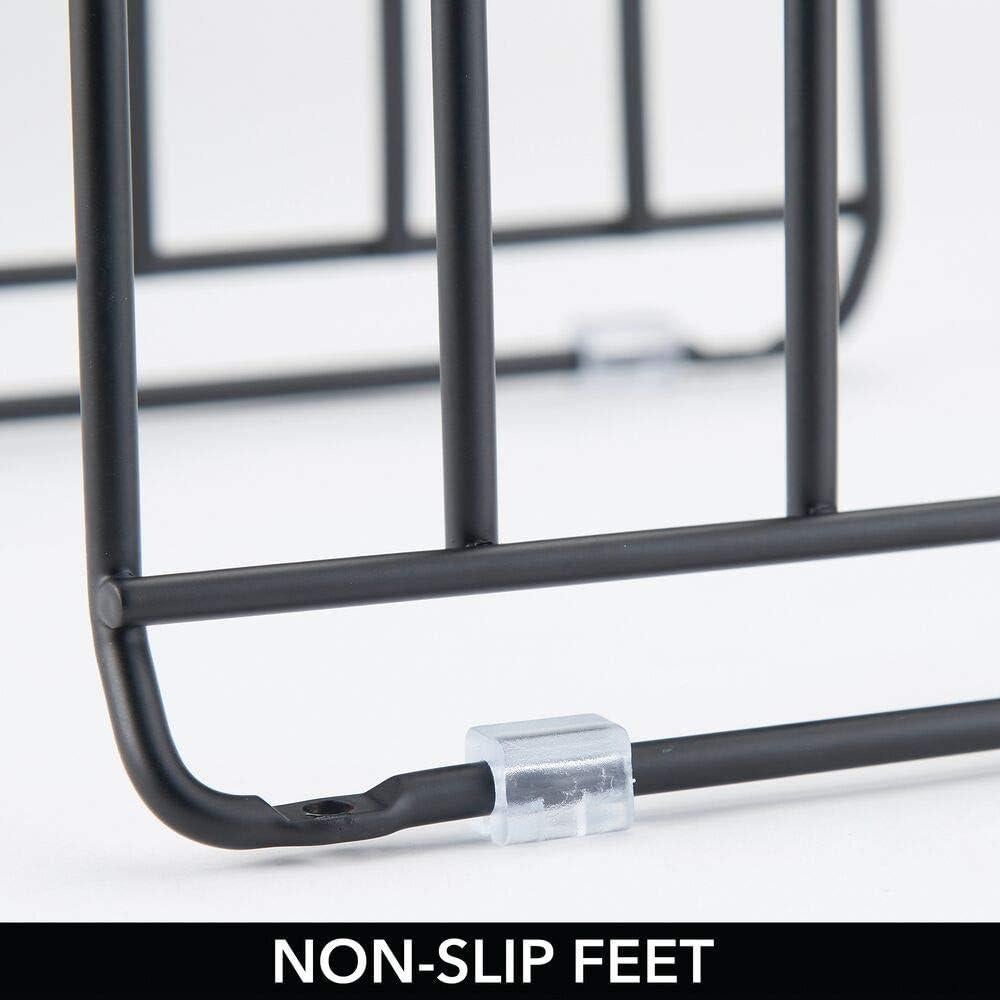 mDesign Soporte para Sartenes y Tapas - Estante de Cocina Negro