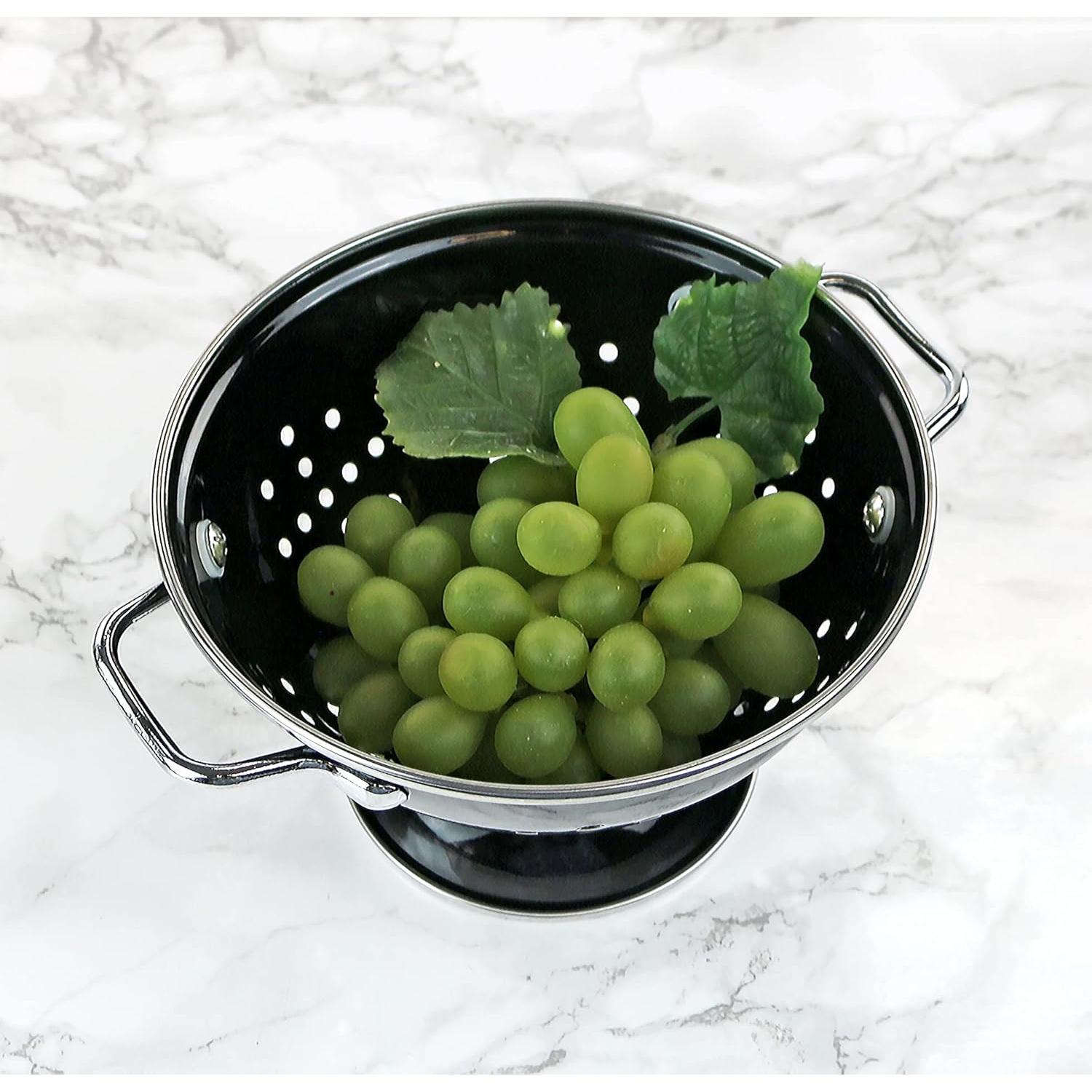 Colador Enameled Reston Lloyd Calypso 1 Cuarto Negro 0.94L