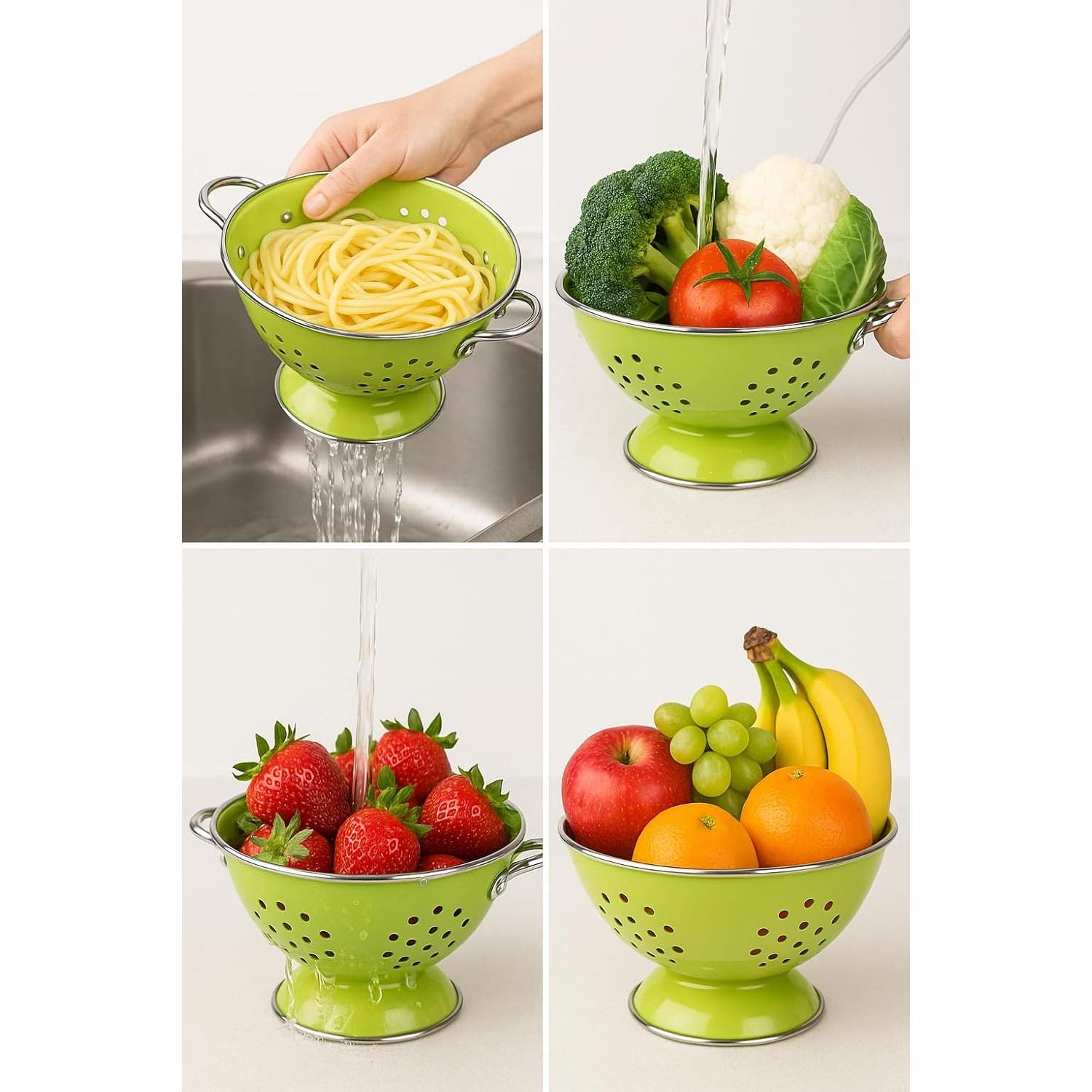 Colador Enameled Reston Lloyd Calypso 1 Cuarto Negro 0.94L