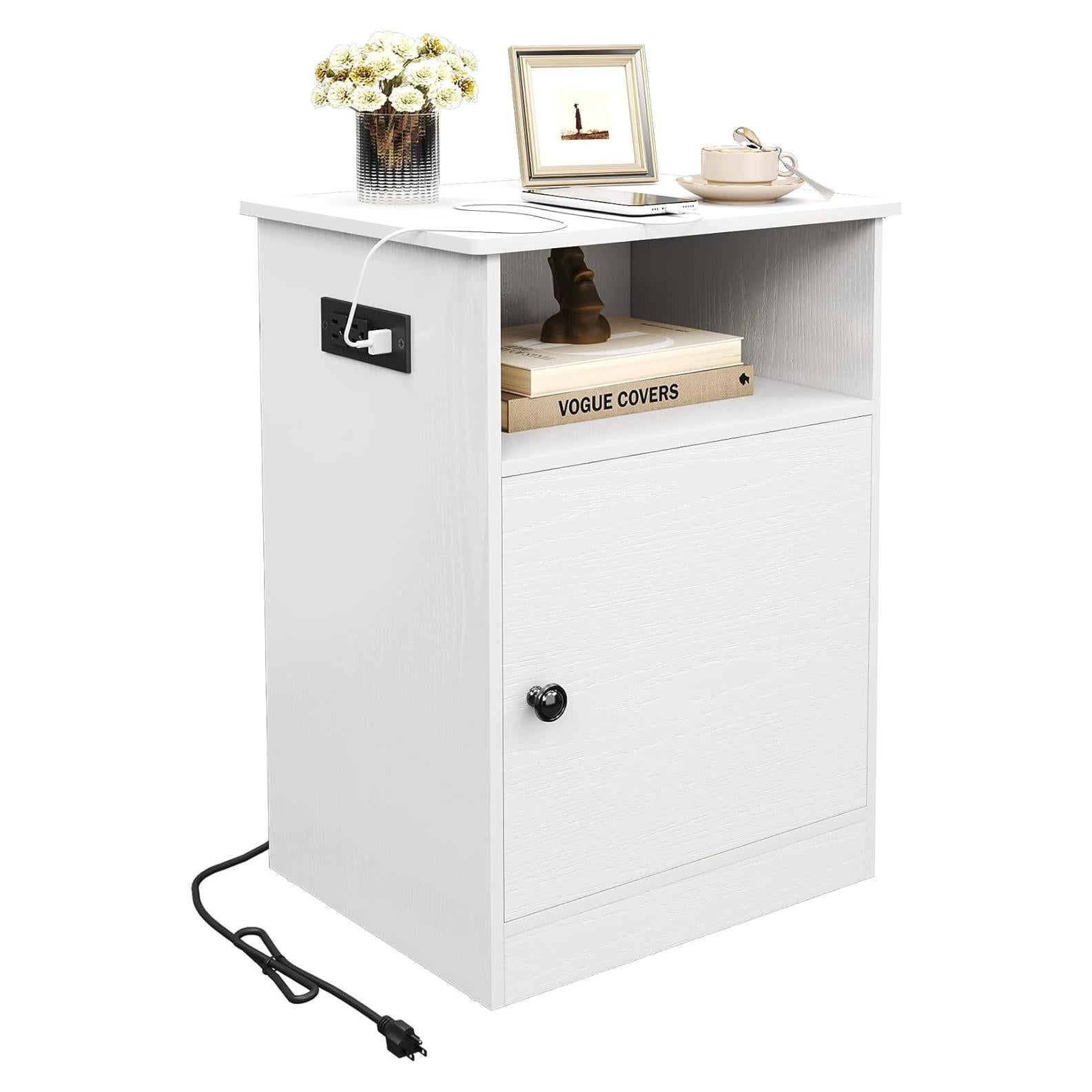 Mesa de Noche TC-HOMENY con Carga USB y Estante