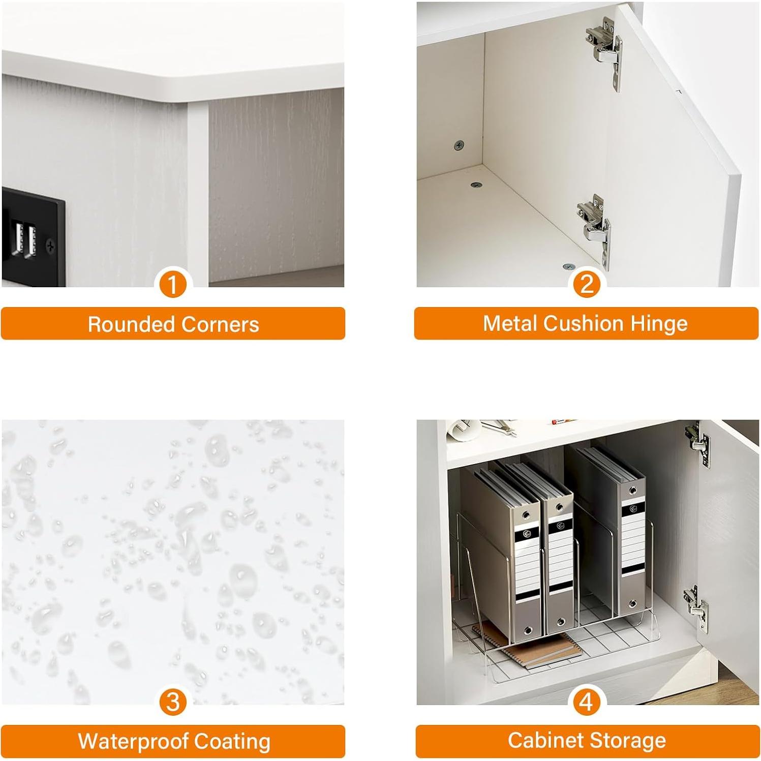 Mesa de Noche TC-HOMENY con Carga USB y Estante