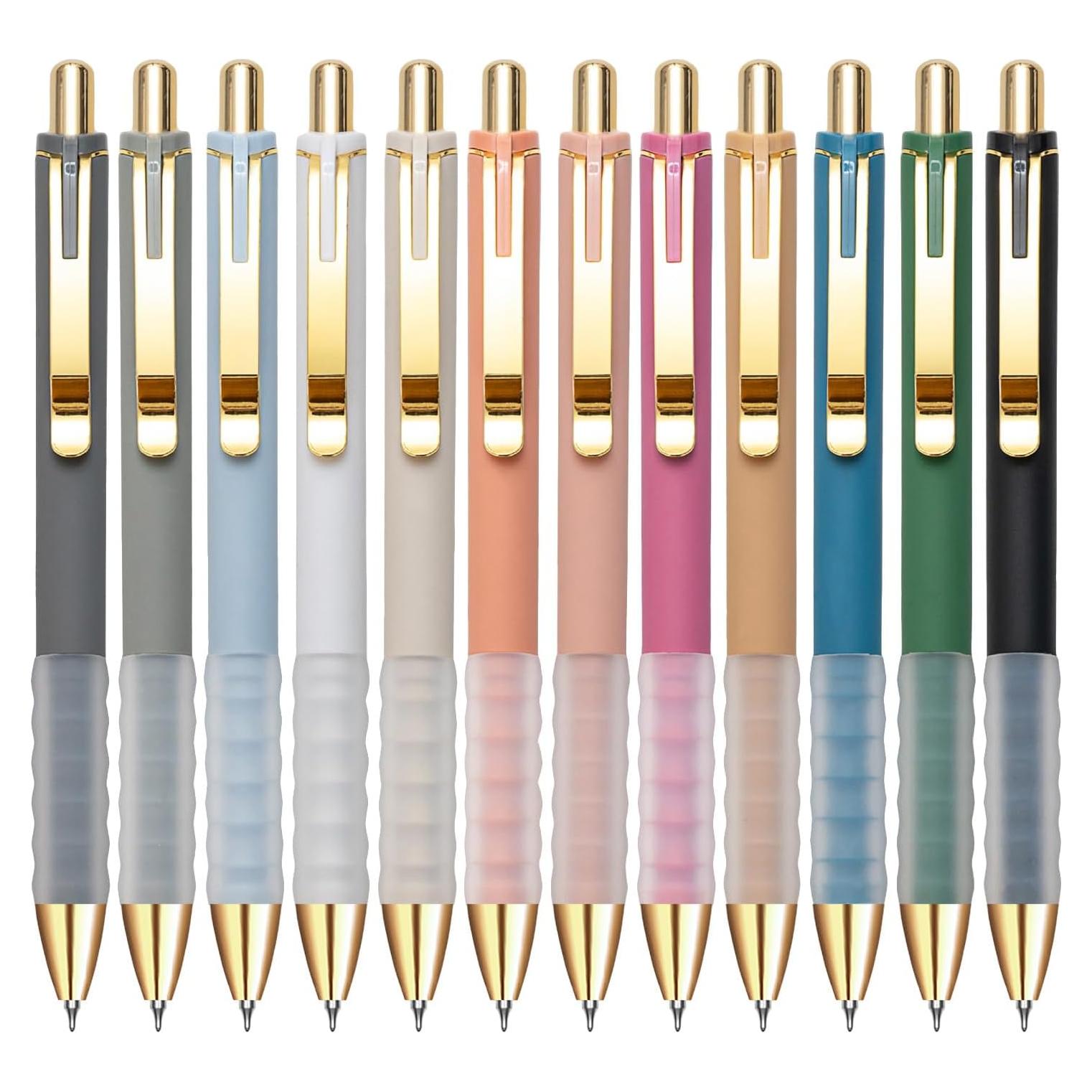 Bolígrafos de Gel Linbsunne 0.5mm Tinta Negra Retráctiles (12 unidades)