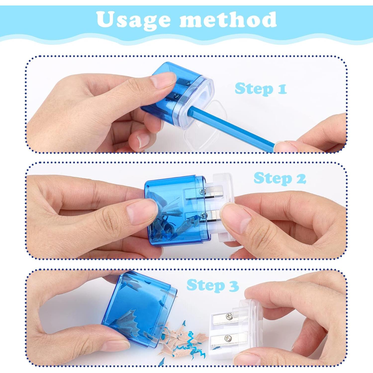 24 Sacapuntas Manuales Doble Orificio Hxezoc Colores Variados