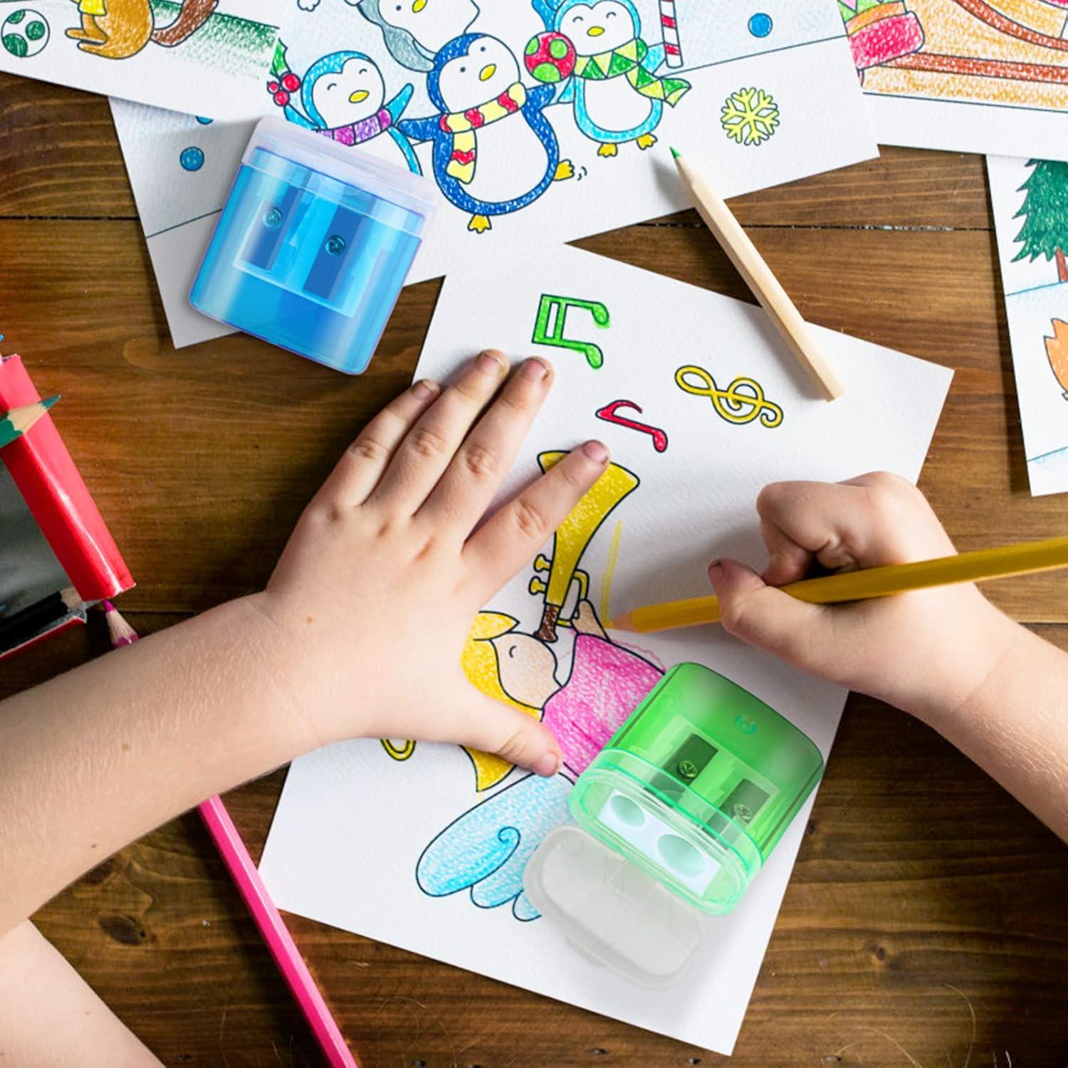 24 Sacapuntas Manuales Doble Orificio Hxezoc Colores Variados