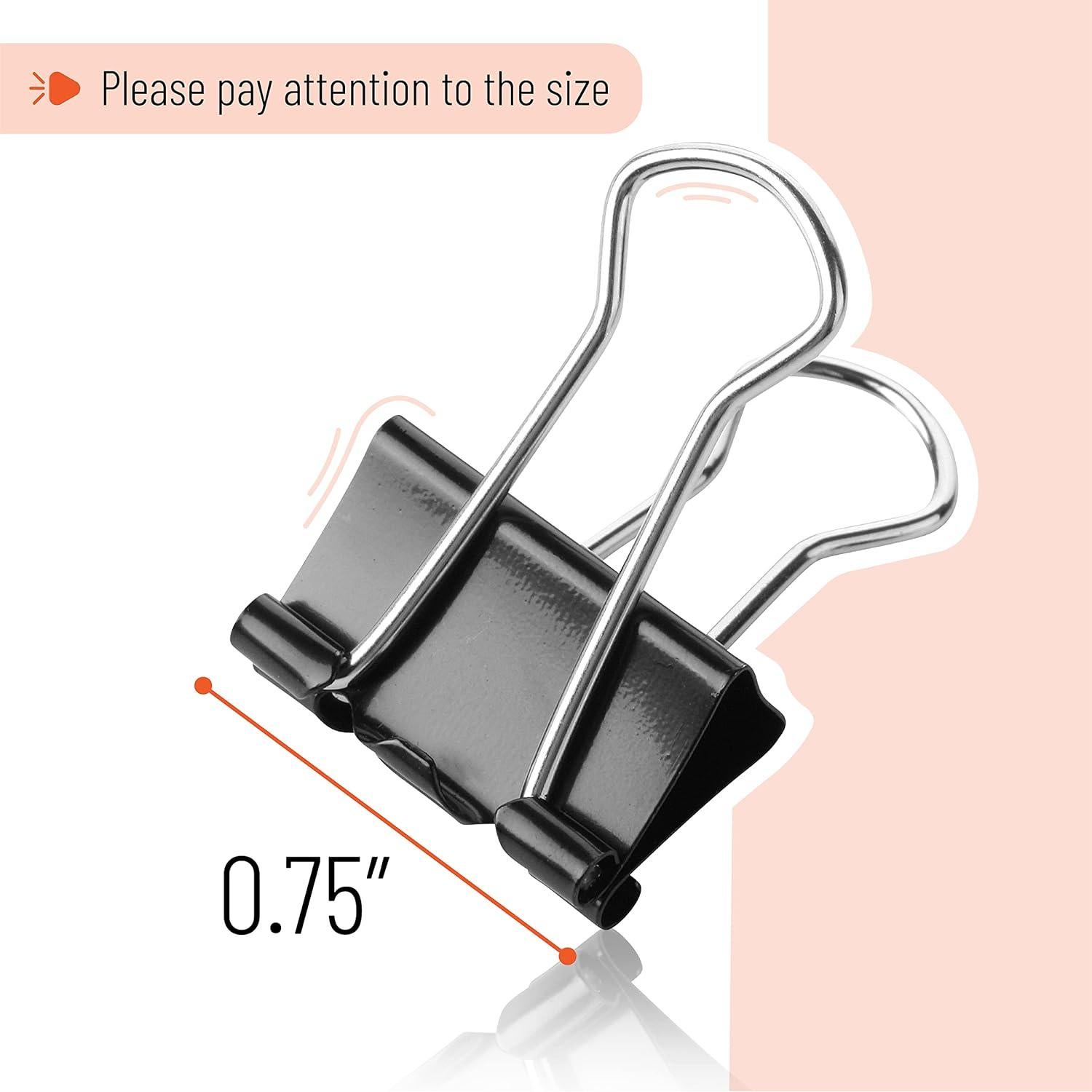 Clips de Encuadernación Mr. Pen, Paquete de 50, Negro, 1.9 cm