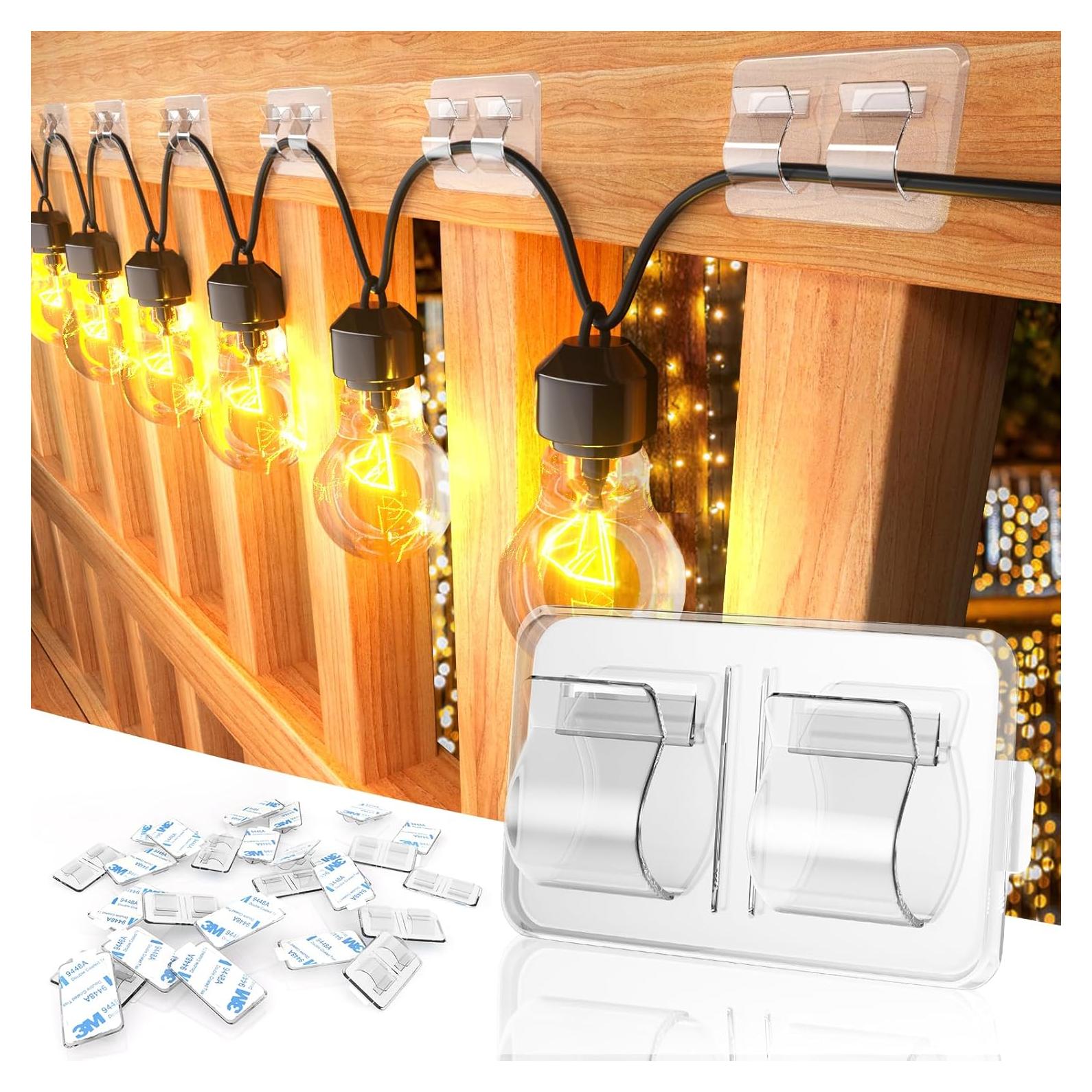 Ganchos Adhesivos para Luces de Cuerda Keviyi - 25 Piezas