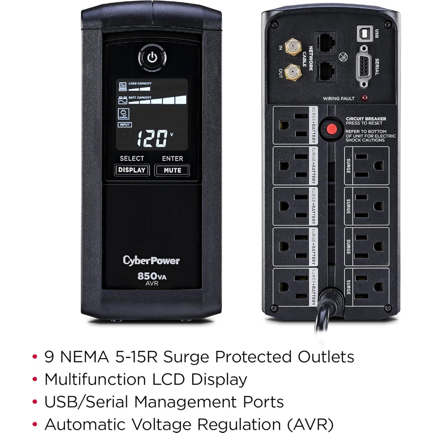 UPS Inteligente CyberPower CP850AVRLCD 850VA 9 Salidas LCD