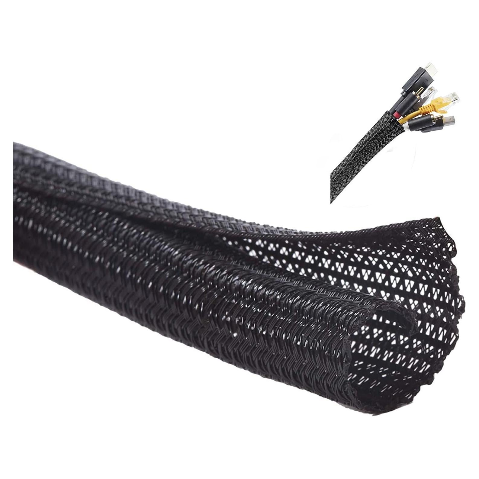 Manga de Cable 3m Hibucuo Negra 1.27cm Protector de Cordones