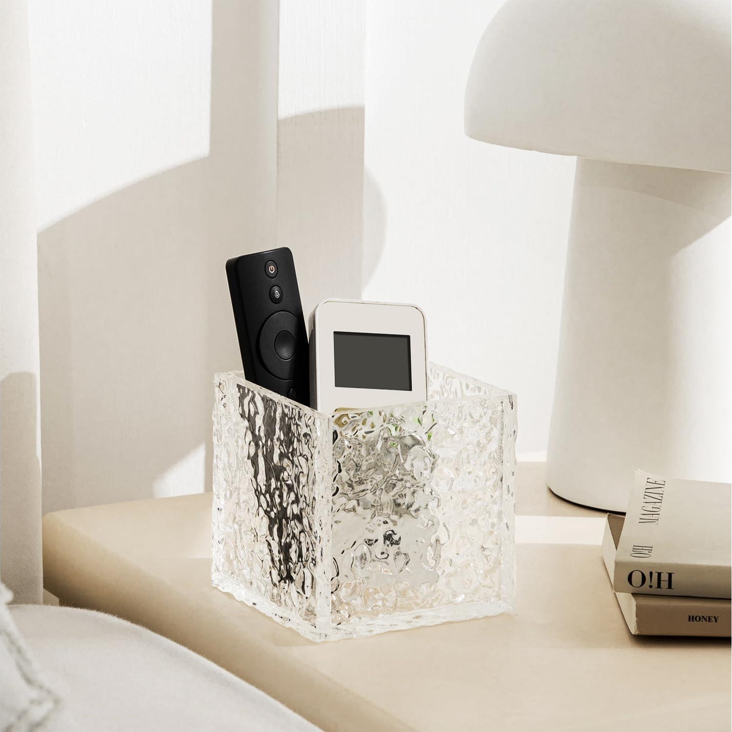 Soporte para Control Remoto AIYIZE Acrílico Textura Piedra 10x10x10cm