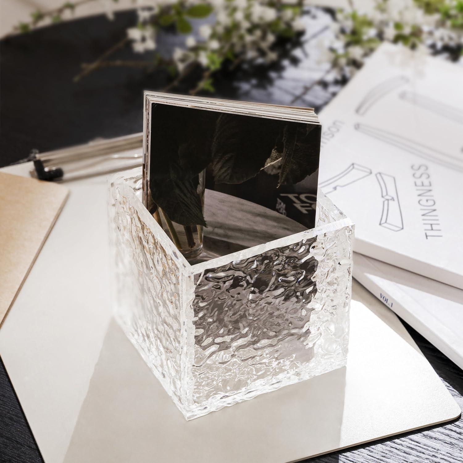 Soporte para Control Remoto AIYIZE Acrílico Textura Piedra 10x10x10cm