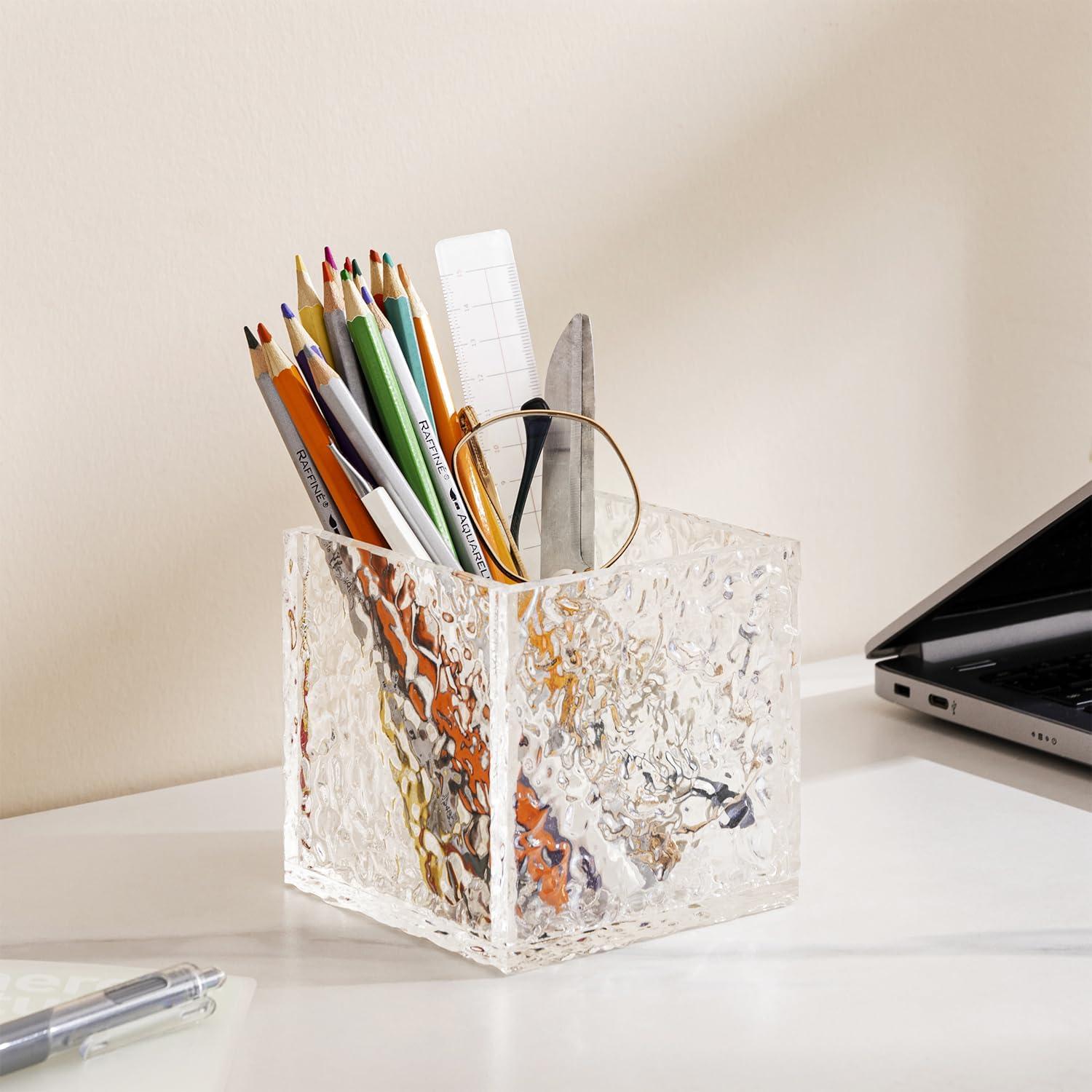 Soporte para Control Remoto AIYIZE Acrílico Textura Piedra 10x10x10cm