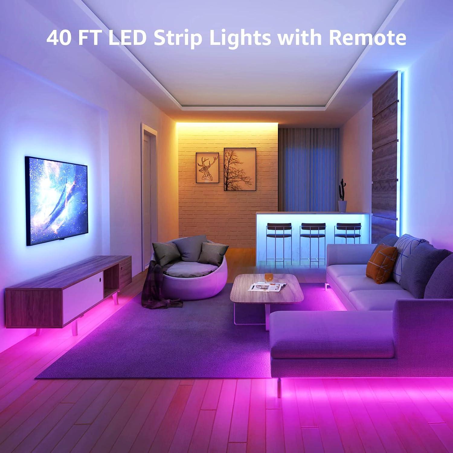 Tira LED RGB 12m Lepro con control remoto 44 teclas 24V