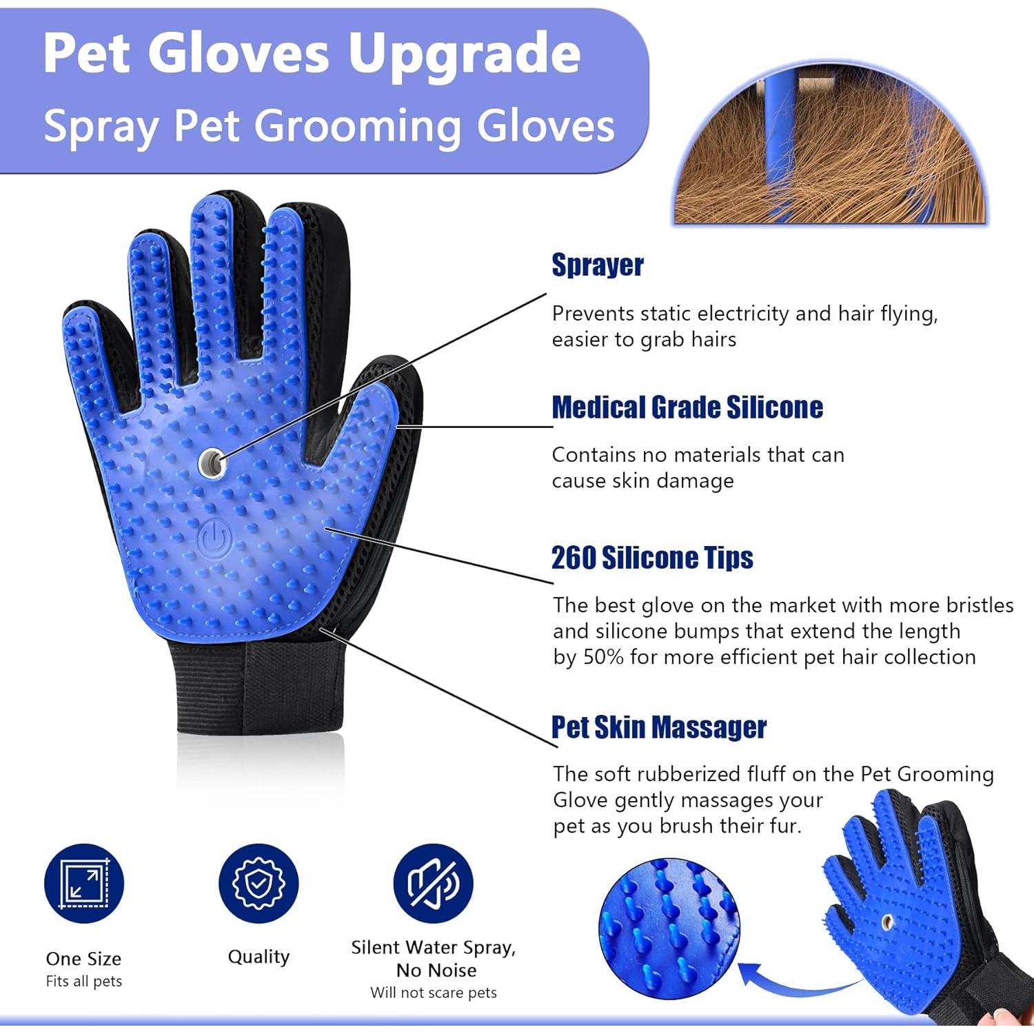 Guantes de Aseo para Mascotas Oiuyamn con Vapor 4 en 1