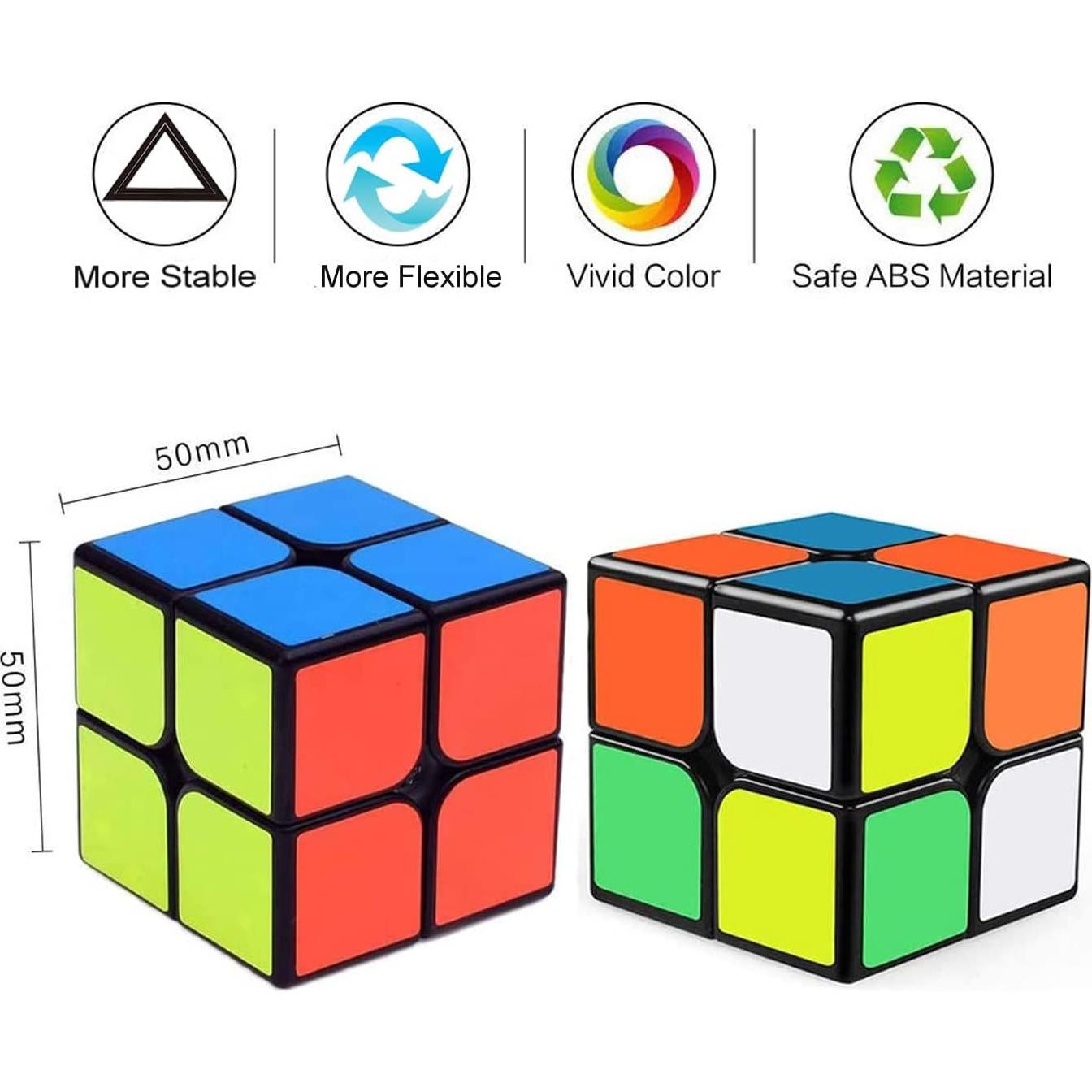 Cubo Mágico Clásico 2x2 Julysgift Negro - Juego Educativo