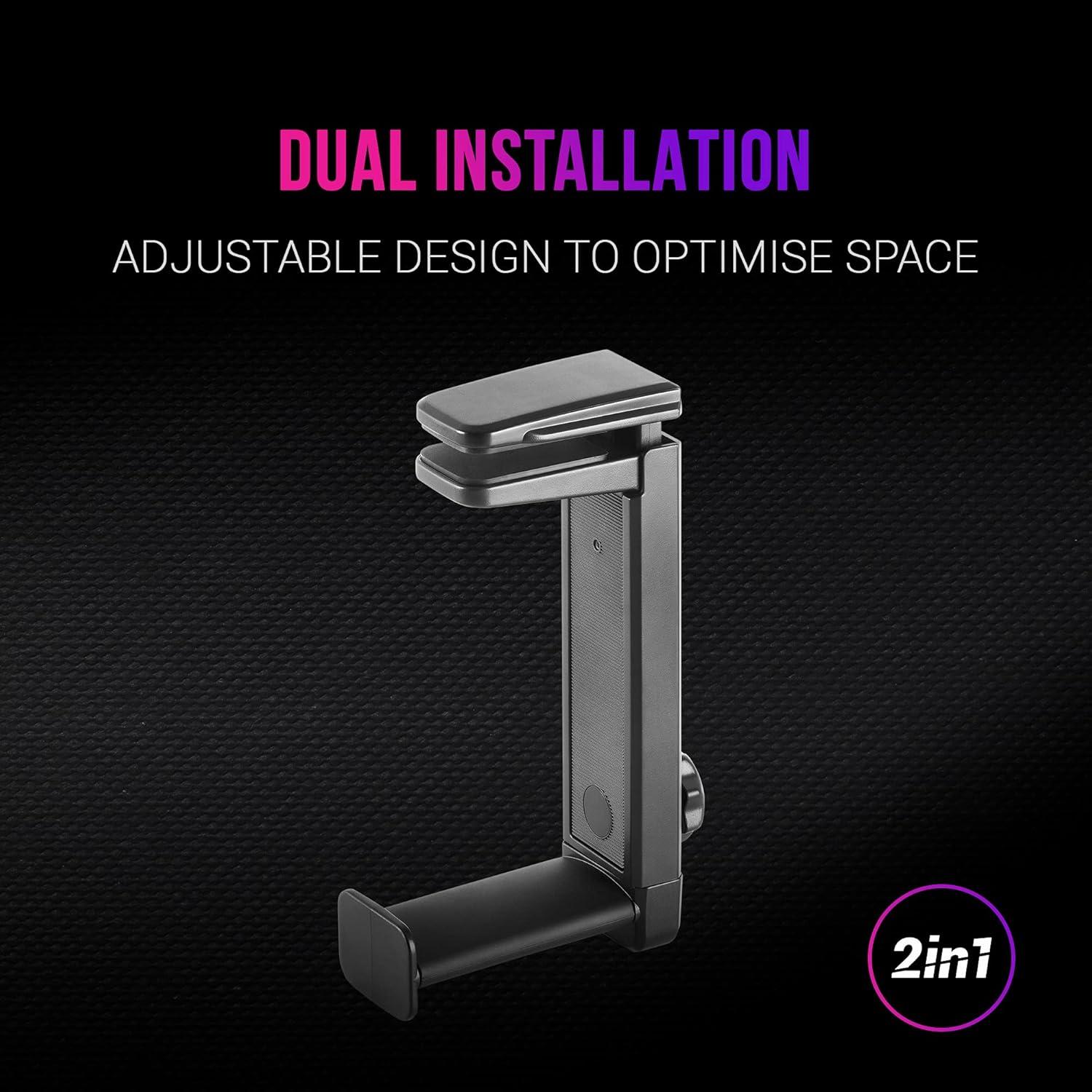 Soporte para Auriculares Mars Gaming MHH2 RGB con USB Hub