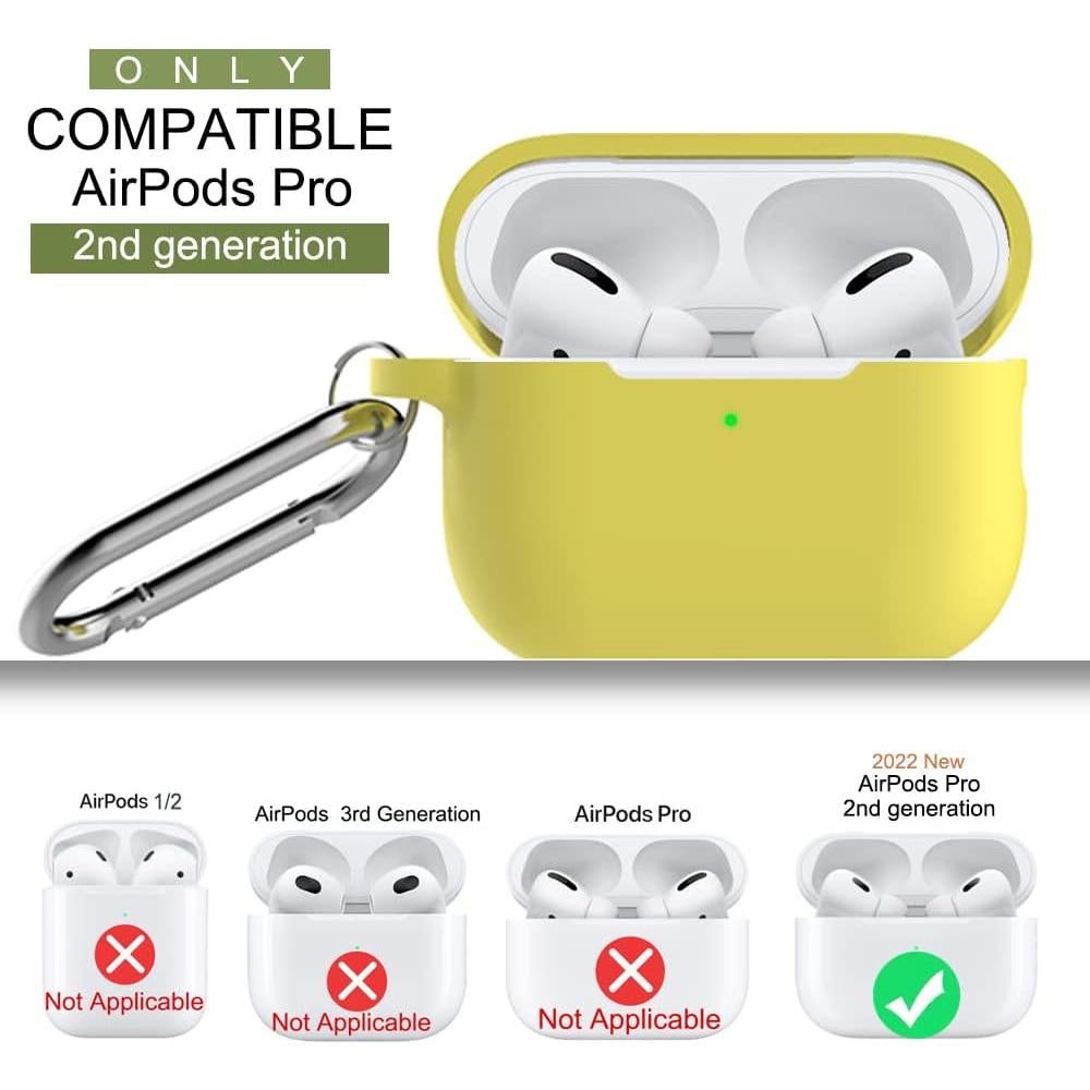 Funda de Silicona Amarilla HOOKMEMO para AirPods Pro 2da Gen