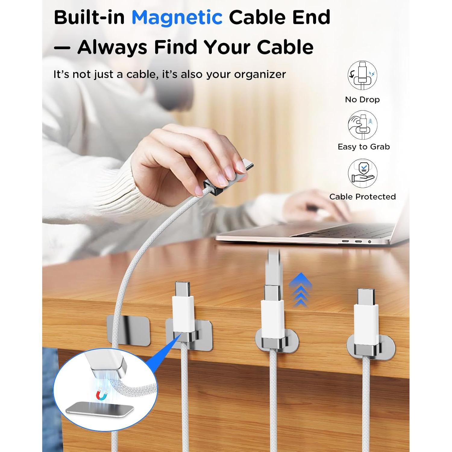 Cable USB A a USB C Magnético 1.52M Magtame Carga Rápida 3A