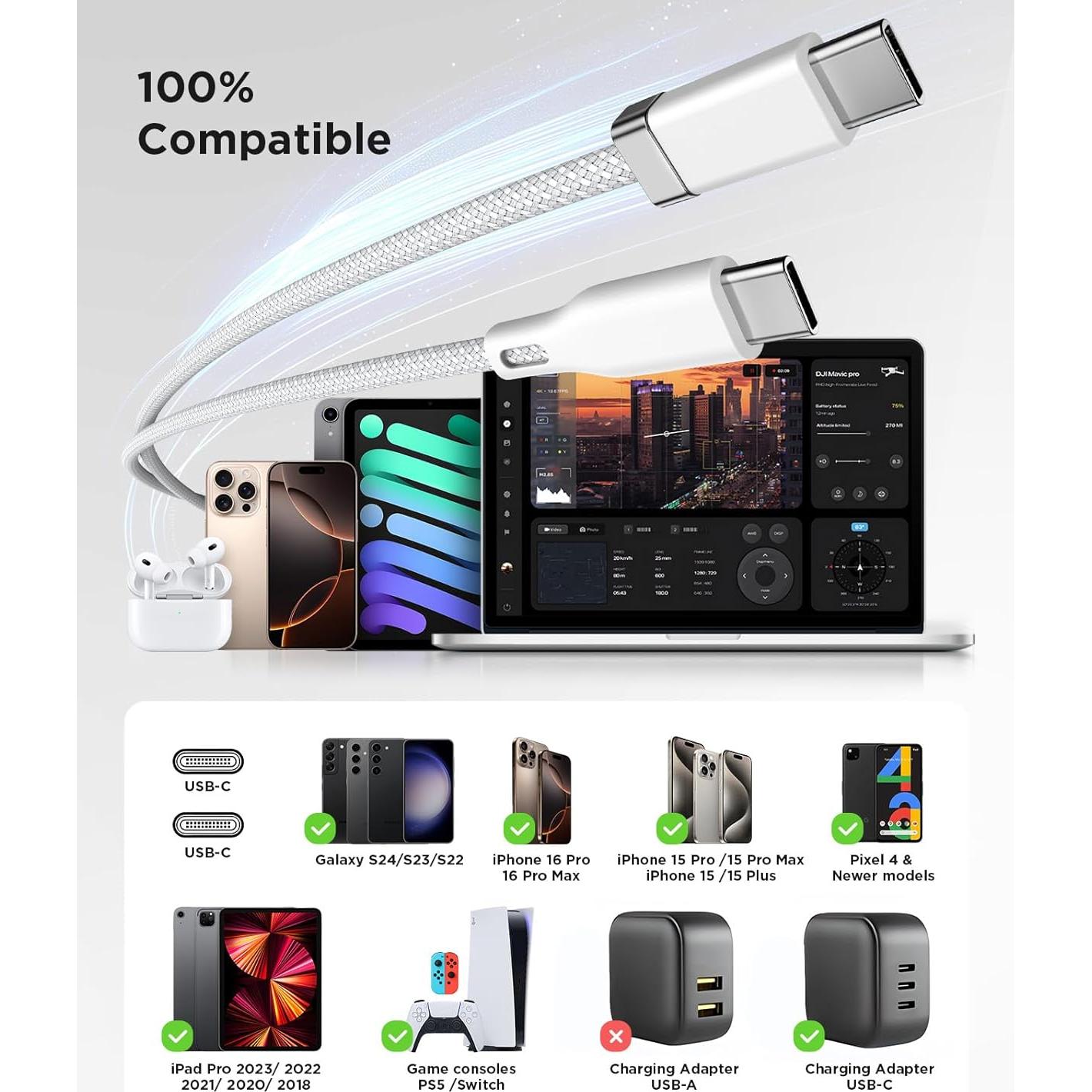 Cable USB C a C Magtame 1.5M con soporte magnético 60W