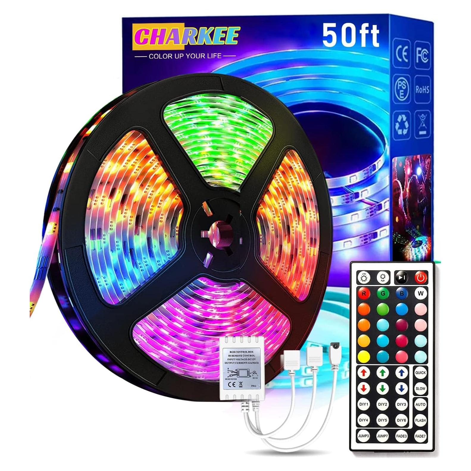 Tira LED RGB CHARKEE 15 m con control remoto 44 teclas