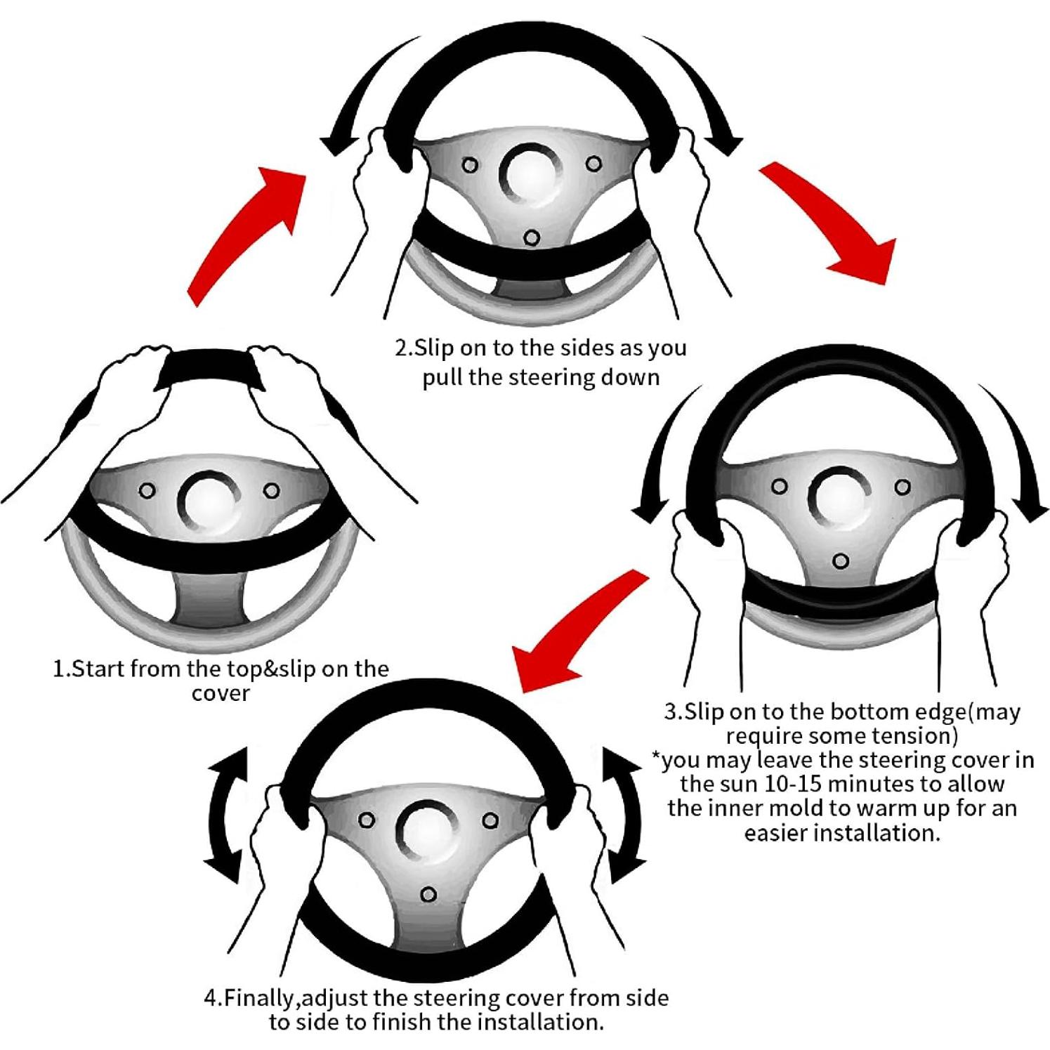 Cubierta de Volante Antideslizante FJyuanqi 38 cm Leopardo