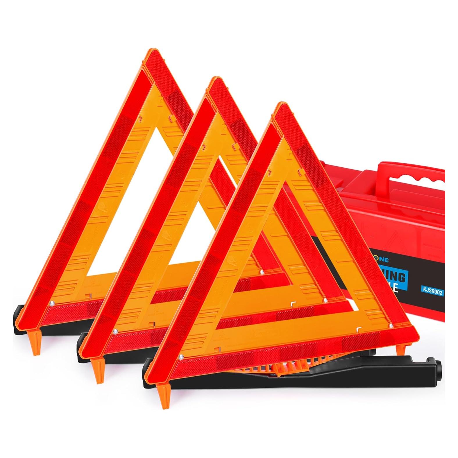 Triángulos de Seguridad Noone x3 Reflectantes Plegables 43cm