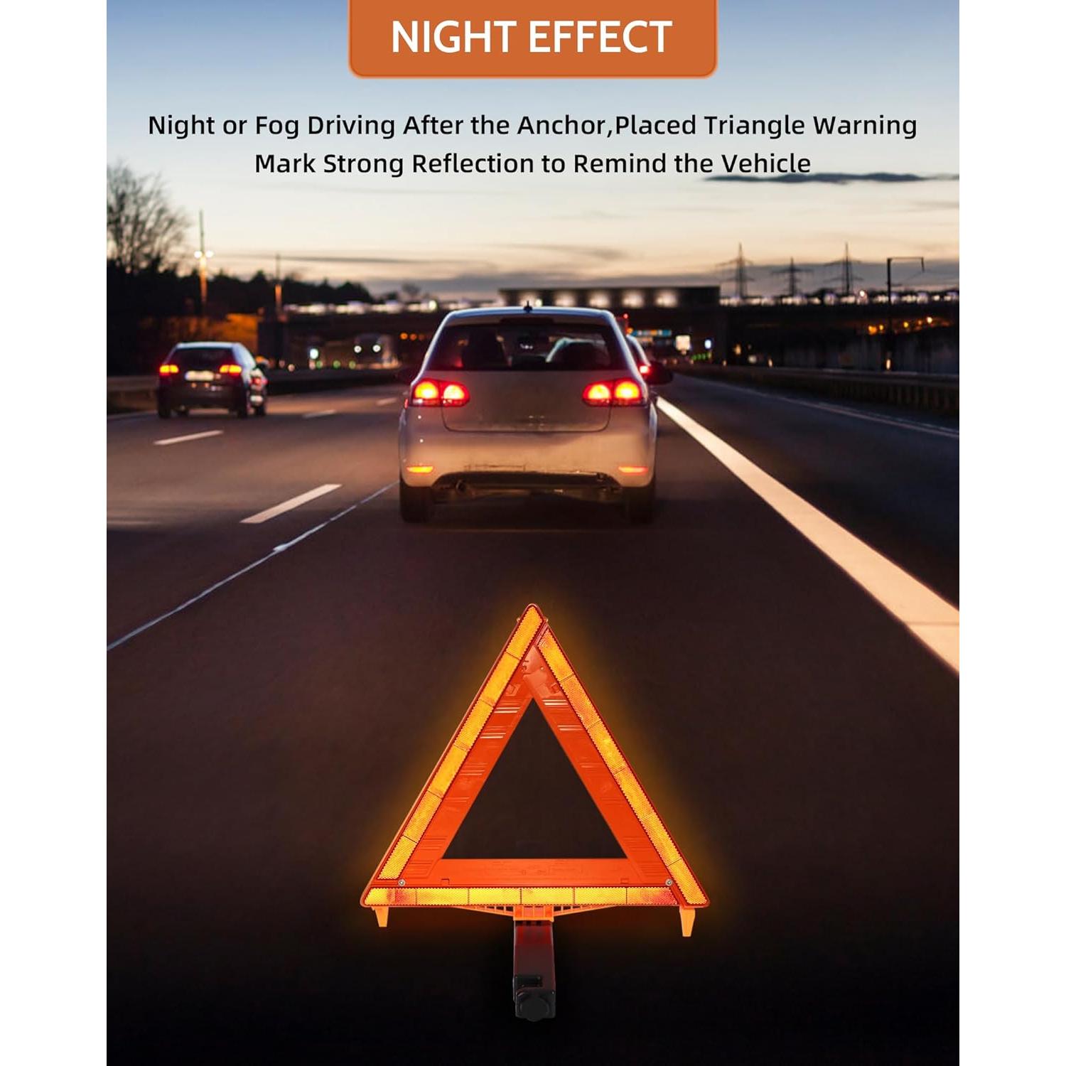 Triángulos de Seguridad Noone x3 Reflectantes Plegables 43cm
