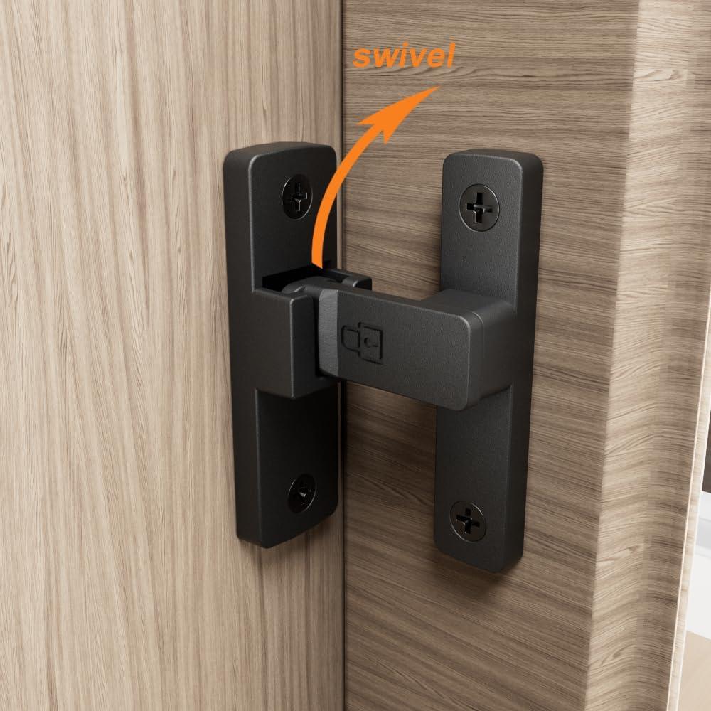 Cerradura de Pestillo Doble Acción ETEKJOY 90 Grados Negra