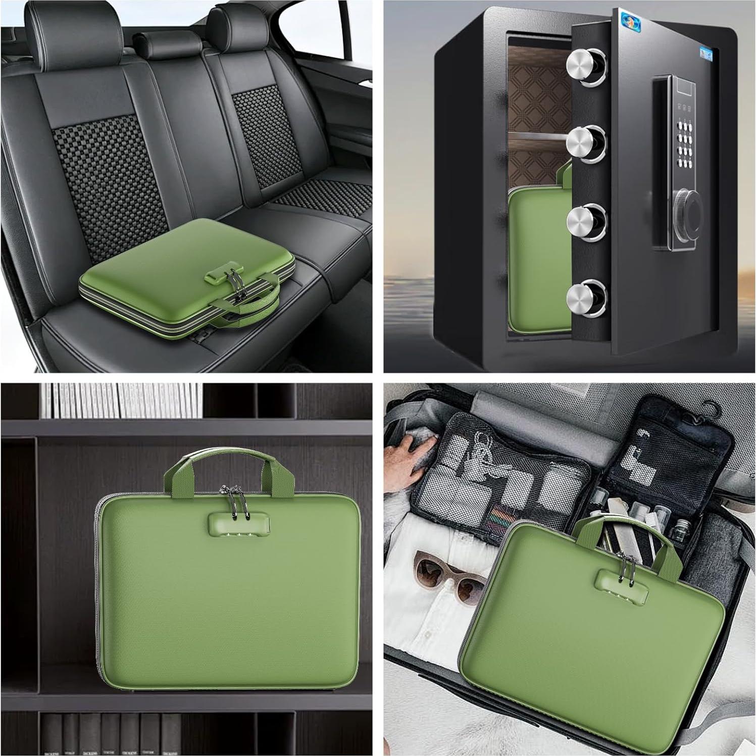 Organizador de Archivos a Prueba de Fuego Tamfile 13 Bolsillos Verde